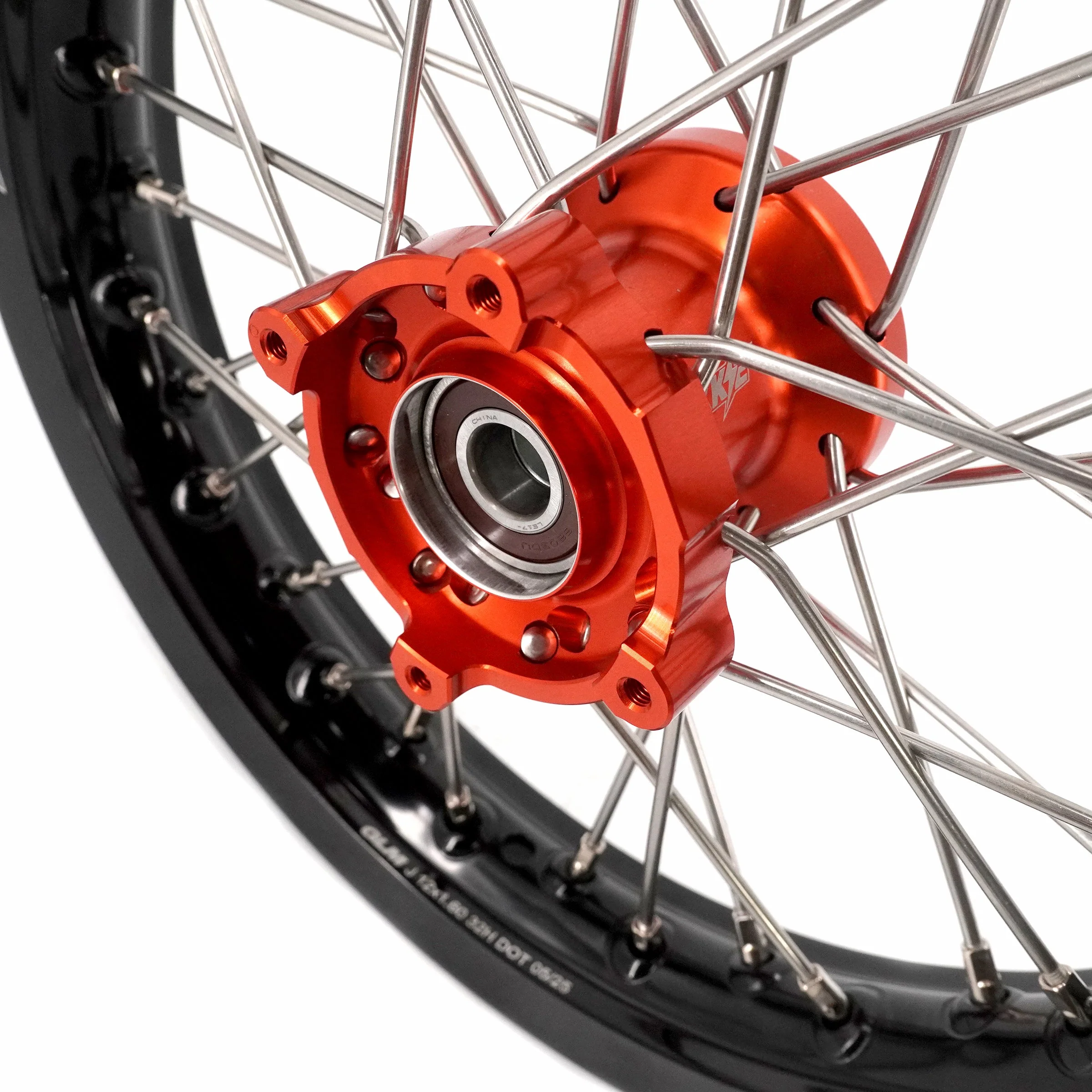 KKE 12/10 Small Kid's Wheels For KTM SX50 2024-2025 Mini Dirtbikes Orange Hub - Image 8