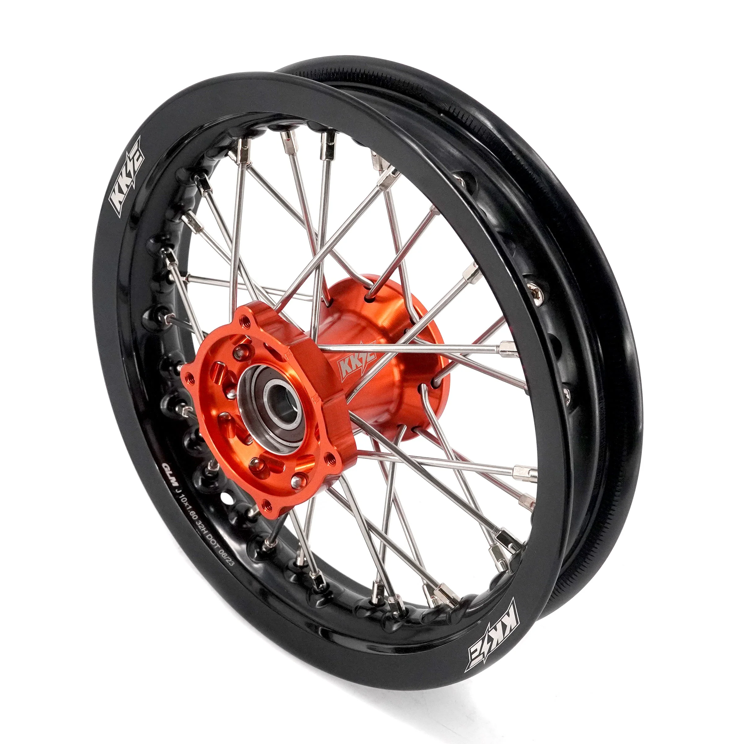 KKE 12/10 Small Kid's Wheels For KTM SX50 2024-2025 Mini Dirtbikes Orange Hub - Image 9