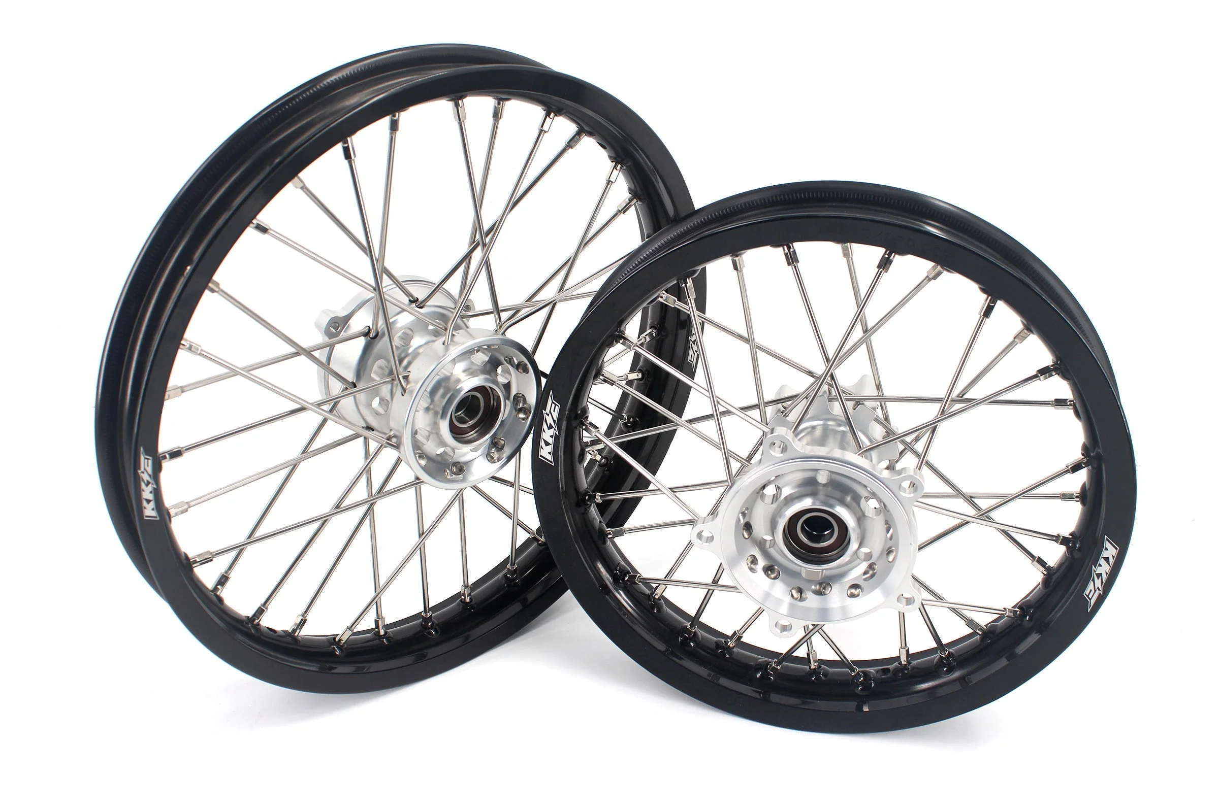 KKE 14 & 12 Small Kid's Wheels Rims Set for KTM 65 SX 2002-2024 Silver&Black - Image 2