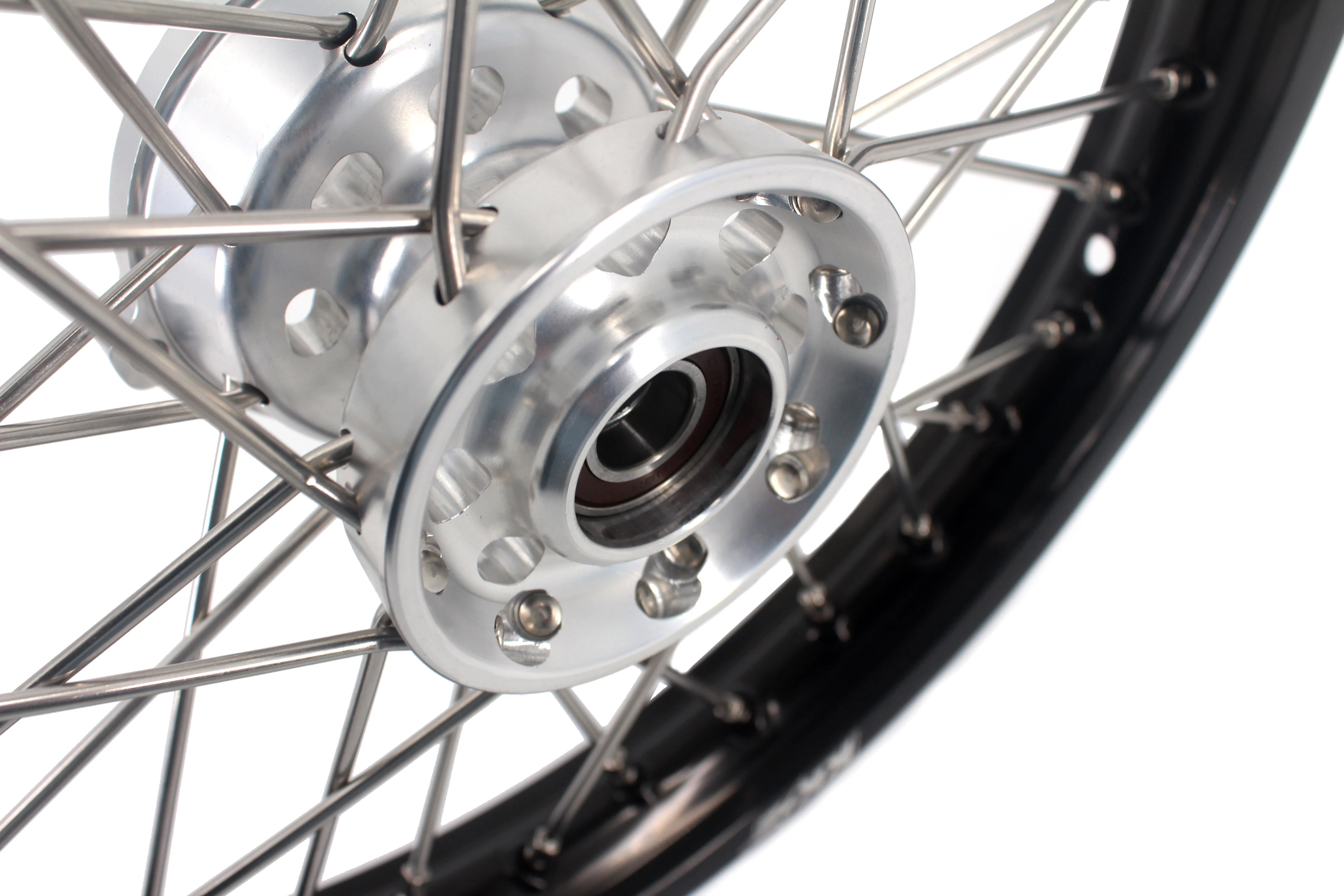 KKE 14 & 12 Small Kid's Wheels Rims Set for KTM 65 SX 2002-2024 Silver&Black - Image 4