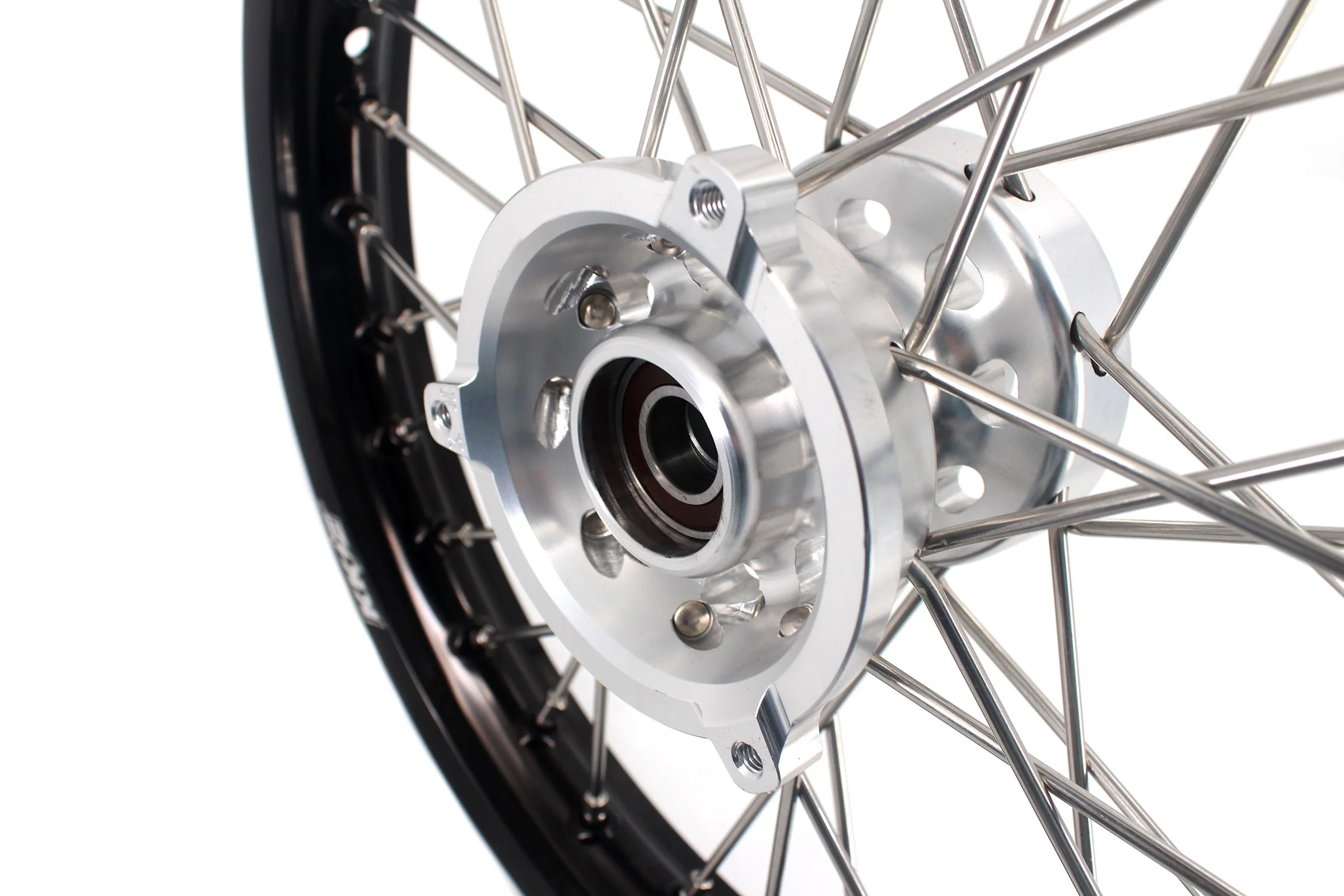 KKE 14 & 12 Small Kid's Wheels Rims Set for KTM 65 SX 2002-2024 Silver&Black - Image 6