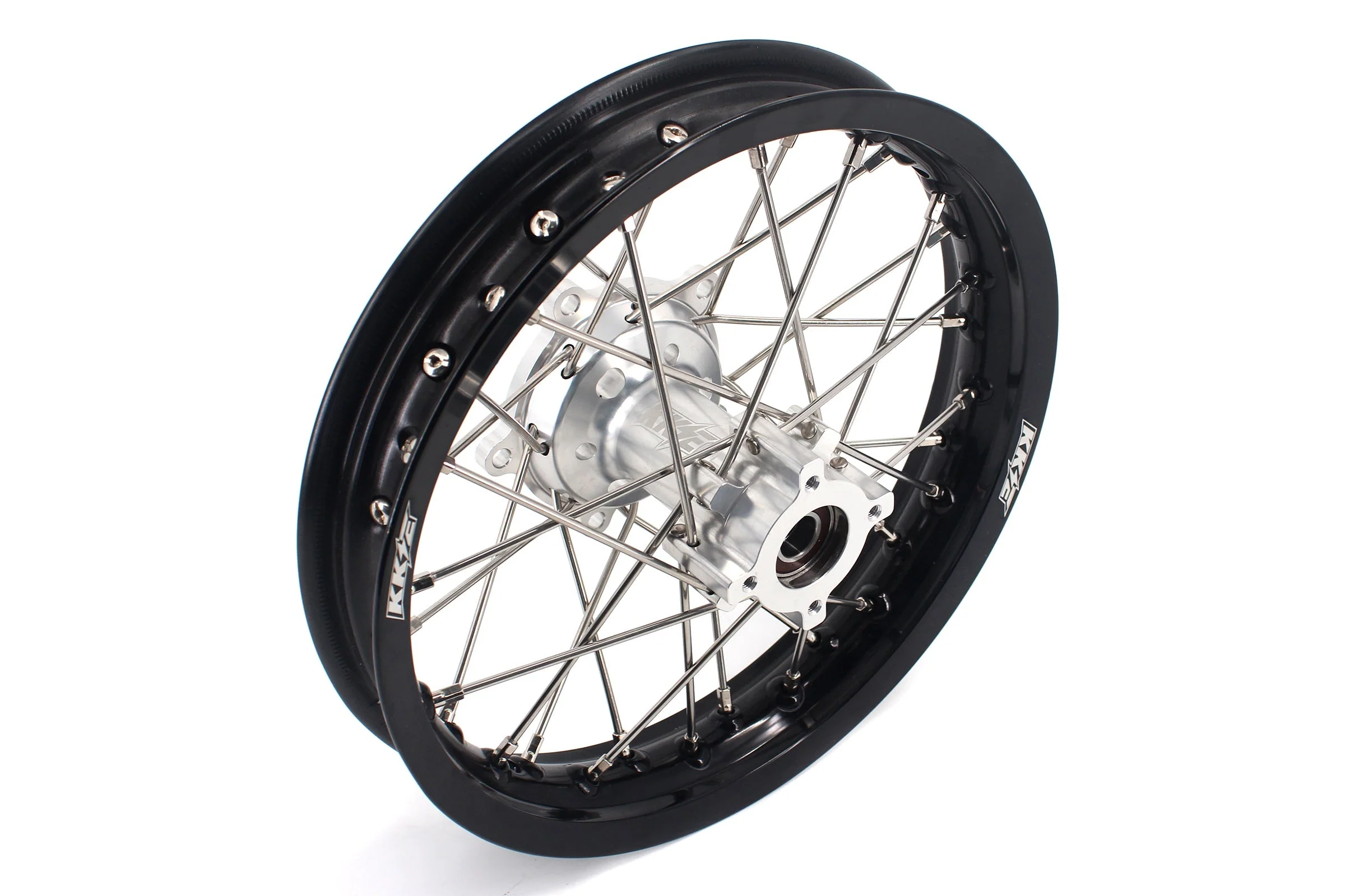 KKE 14 & 12 Small Kid's Wheels Rims Set for KTM 65 SX 2002-2024 Silver&Black - Image 8