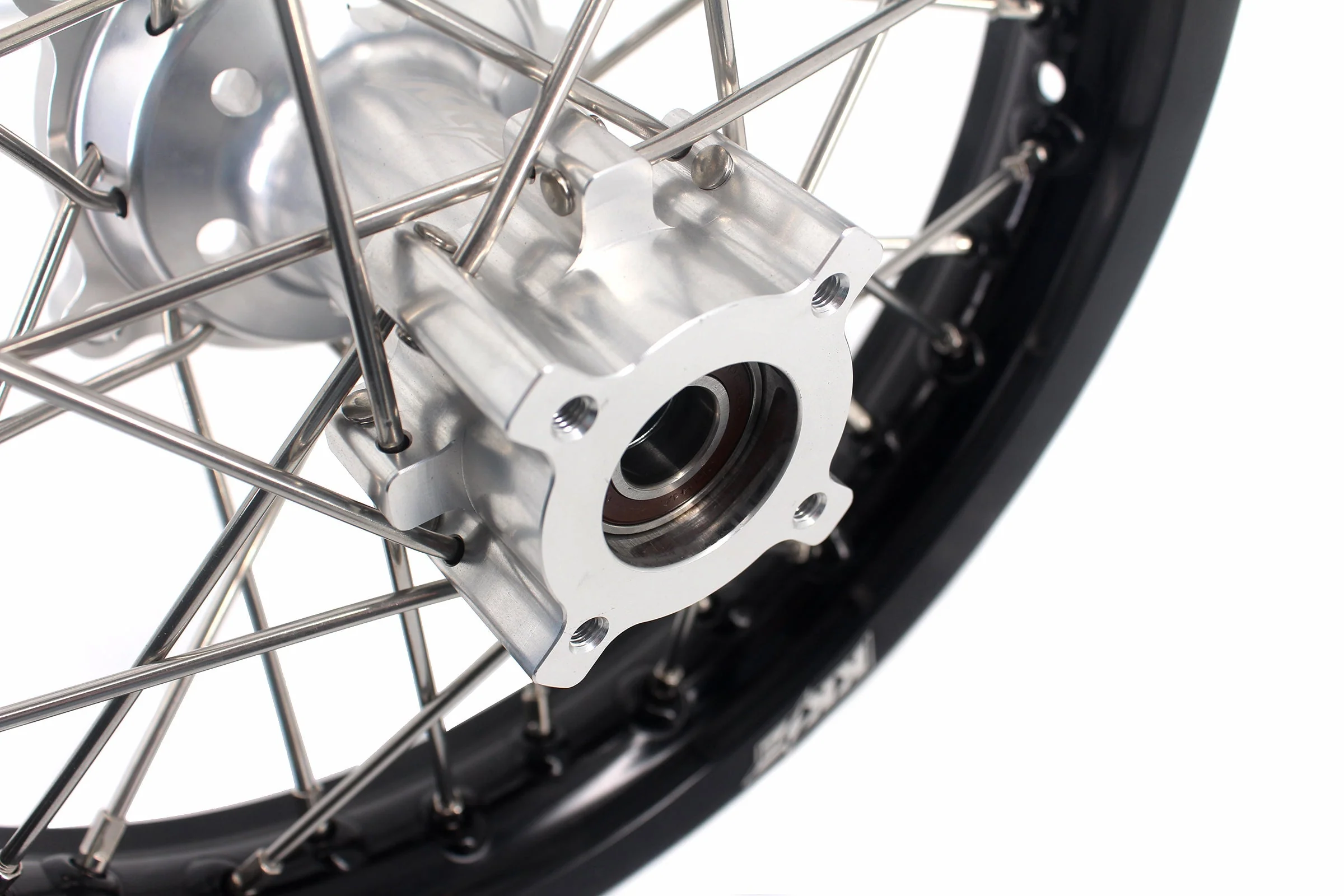 KKE 14 & 12 Small Kid's Wheels Rims Set for KTM 65 SX 2002-2024 Silver&Black - Image 9