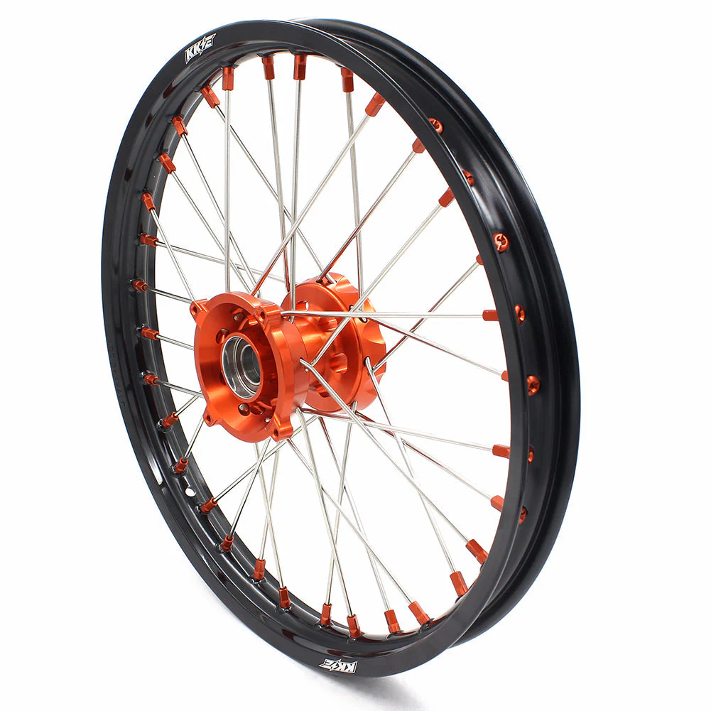 KKE 17"*1.4/14"*1.6 Small Kid's Wheels Rims Set For KTM SX 85 / GAS GAS MC 85 / HUSQVARNA TC 85 - 2021-2024 Orange Hubs - Image 7