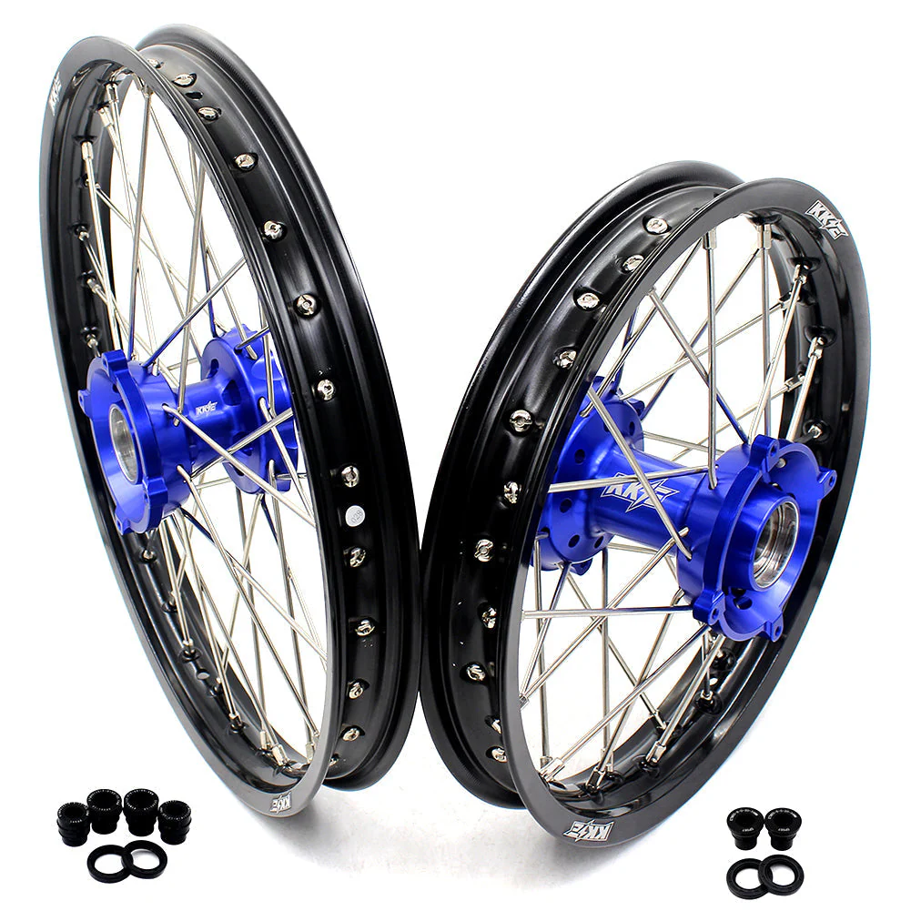 KKE 17"*1.4/14"*1.6 Spoked Kid's Big Wheels Rims Fit KTM SX 85 2003-2020 Husqvarna TC 85 2014-2020 Blue Hub - Image 2