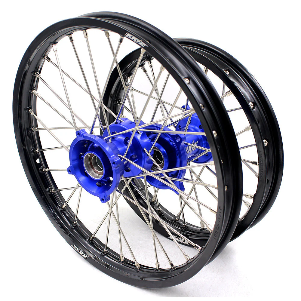 KKE 17"*1.4/14"*1.6 Spoked Kid's Big Wheels Rims Fit KTM SX 85 2003-2020 Husqvarna TC 85 2014-2020 Blue Hub - Image 3