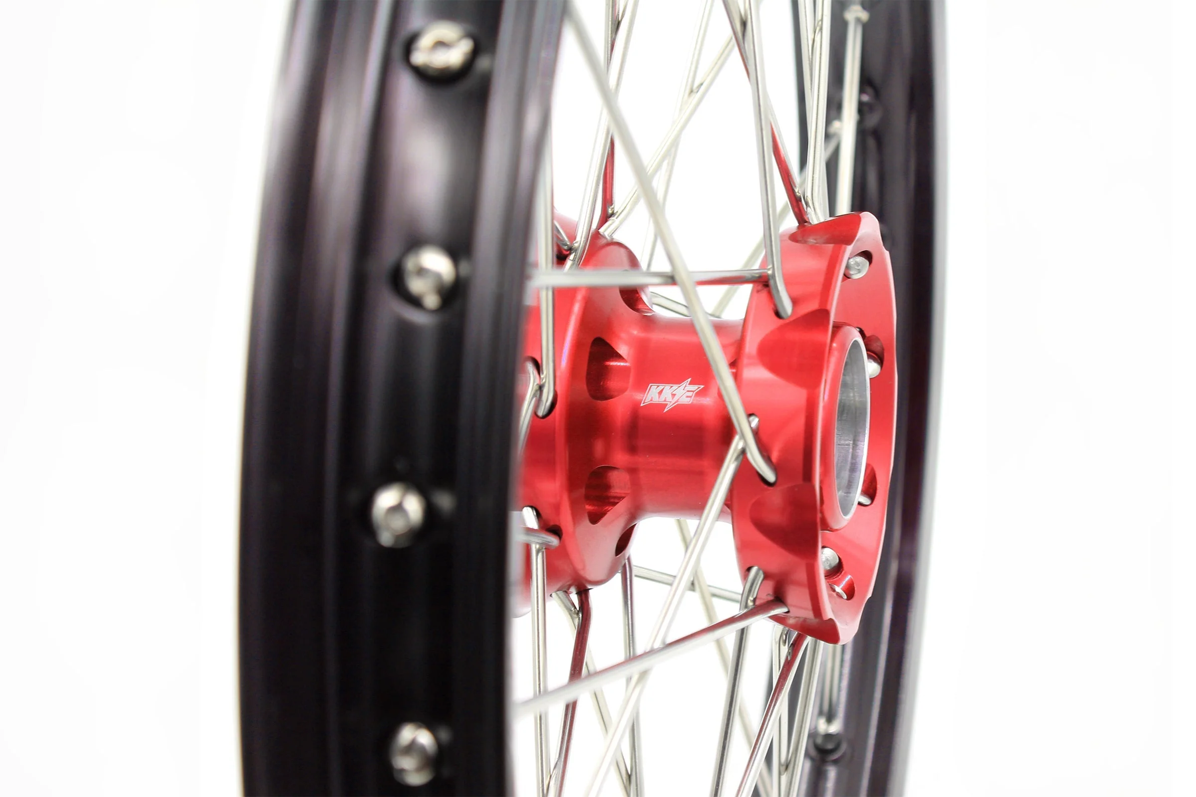 KKE 17"*1.4/14"*1.6 Spoked Small Kid's Wheels Set For KTM SX 85 2003-2020 Red Hub - Image 12