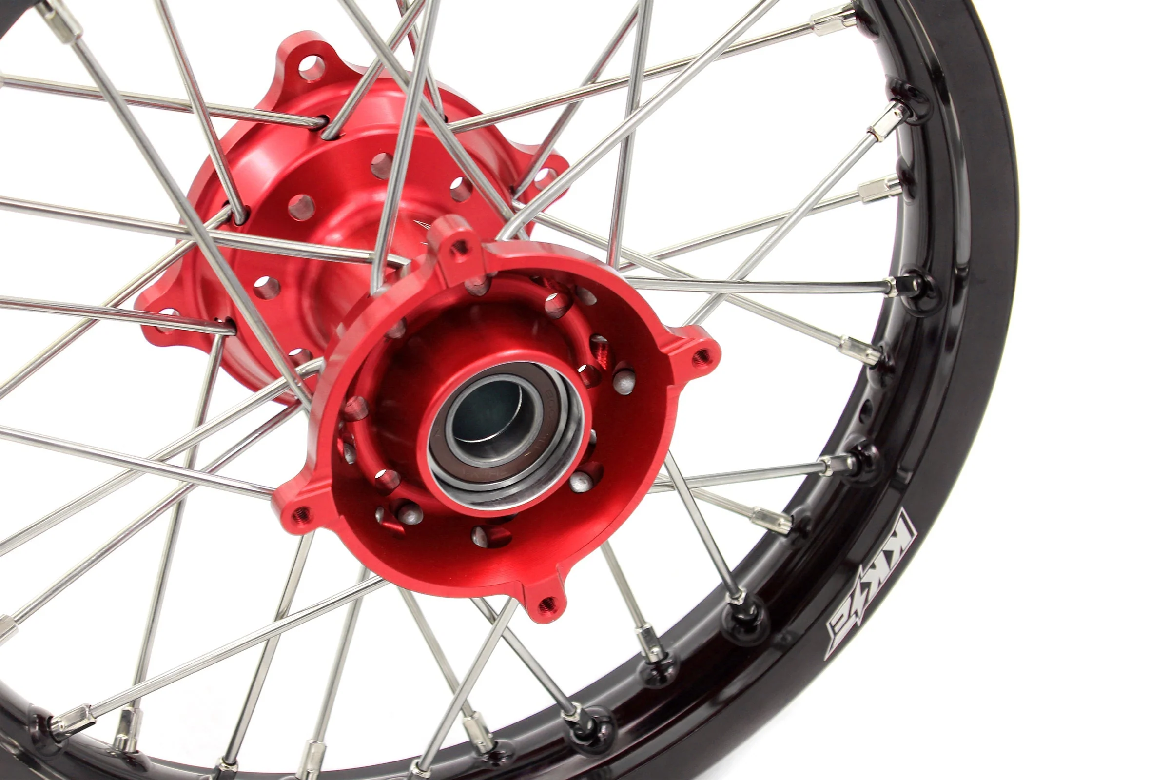 KKE 17"*1.4/14"*1.6 Spoked Small Kid's Wheels Set For KTM SX 85 2003-2020 Red Hub - Image 6