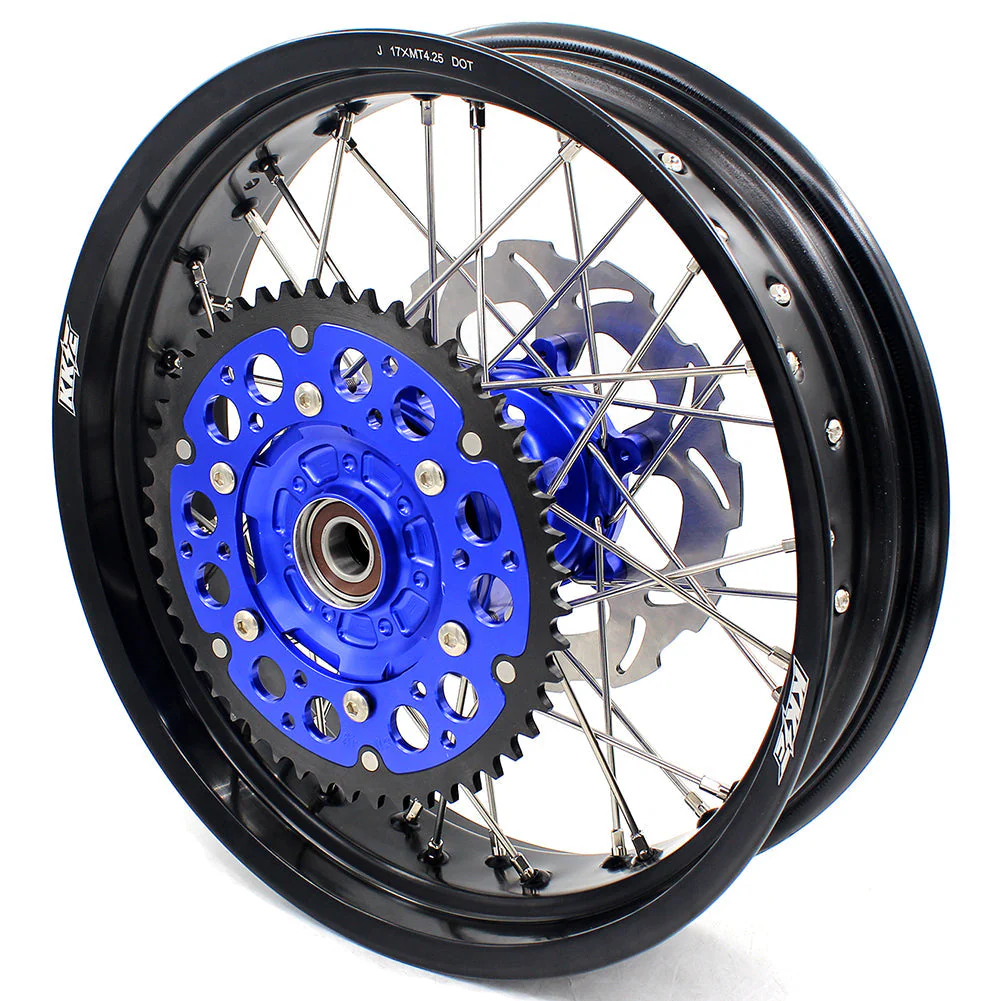 KKE 17 Inch CUSH Drive on Road Supermoto Wheels Rims For SUZUKI DRZ400SM 2005-2024 - Blue Hubs - Image 15