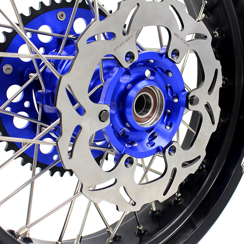 KKE 17 Inch CUSH Drive on Road Supermoto Wheels Rims For SUZUKI DRZ400SM 2005-2024 - Blue Hubs - Image 18