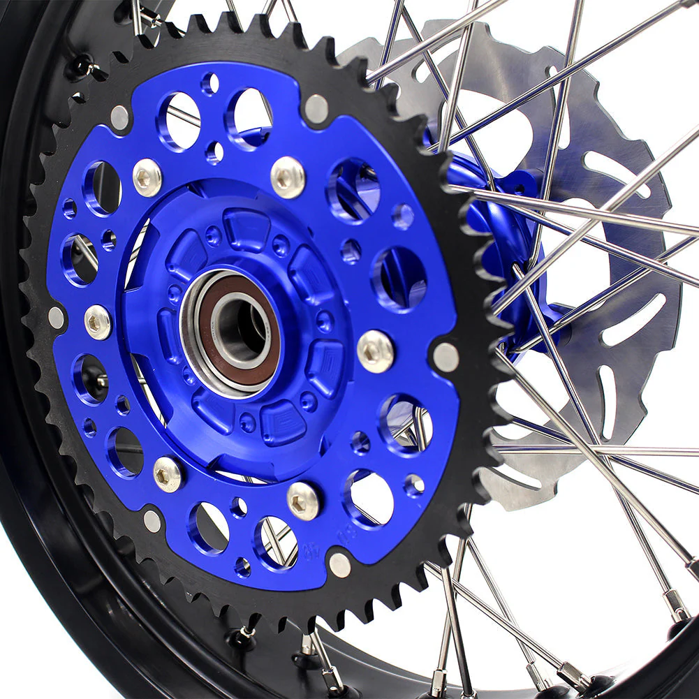 KKE 17 Inch CUSH Drive on Road Supermoto Wheels Rims For SUZUKI DRZ400SM 2005-2024 - Blue Hubs - Image 20