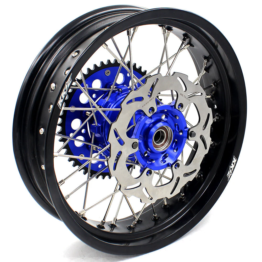 KKE 17 Inch CUSH Drive on Road Supermoto Wheels Rims For SUZUKI DRZ400SM 2005-2024 - Blue Hubs - Image 21