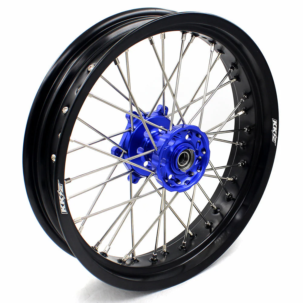 KKE 17 Inch CUSH Drive on Road Supermoto Wheels Rims For SUZUKI DRZ400SM 2005-2024 - Blue Hubs - Image 5