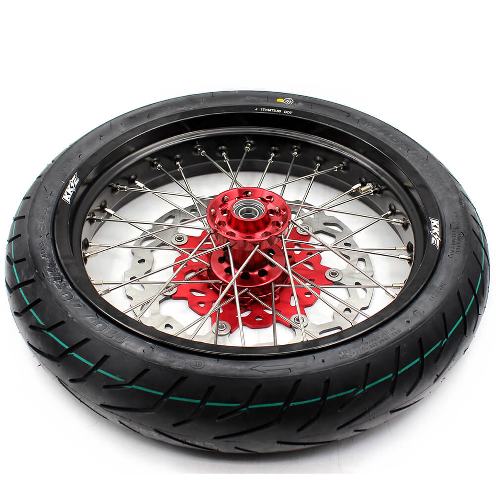KKE 17 Inch Cush Drive Supermoto Rims For HONDA XR650L 1993-2021 With CST Tires - Image 8
