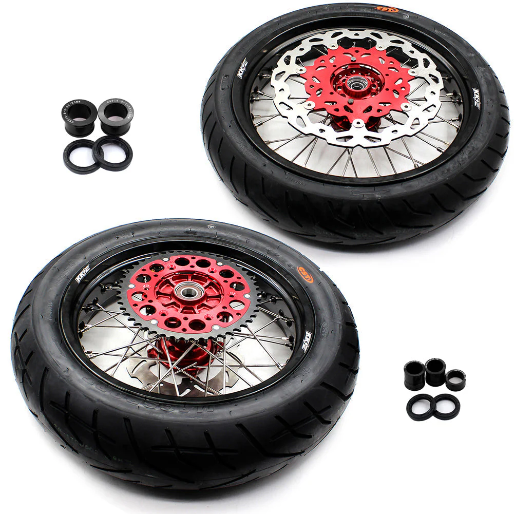 KKE 17 Inch CUSH Drive Supermoto Rims Tires For HONDA XR650L 1993-2024 With CST Tires - Image 2
