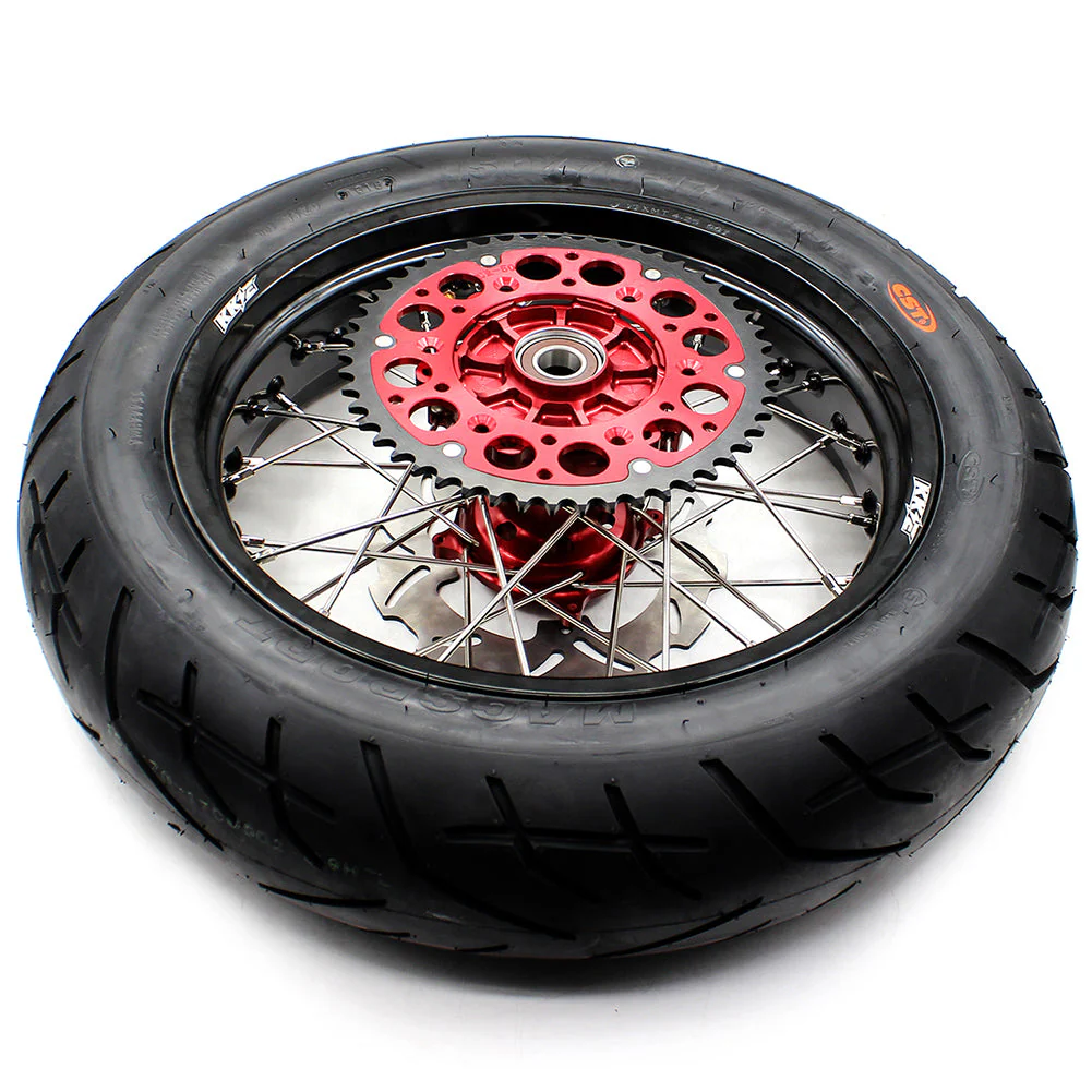 KKE 17 Inch Cush Drive Supermoto Wheels with CST Tires  For HONDA XR650R 2000-2008 - Image 3