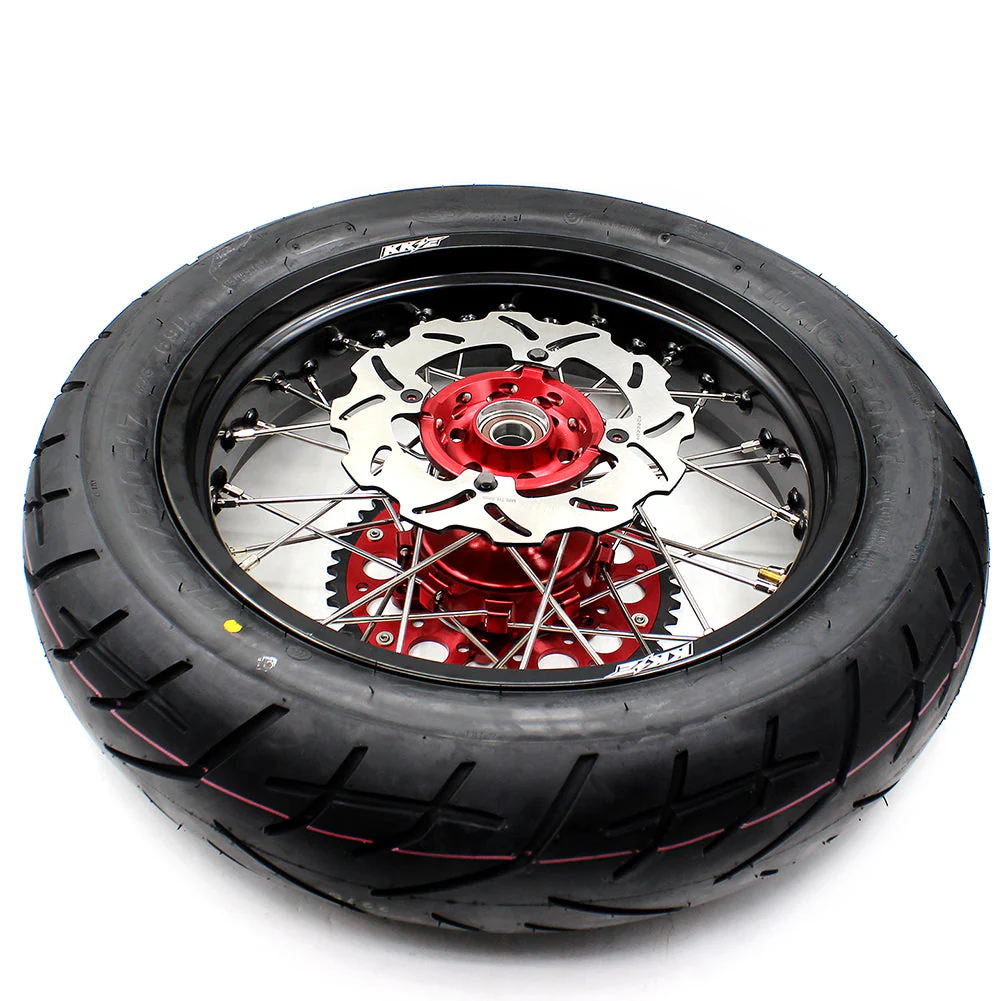 KKE 17 Inch Cush Drive Supermoto Wheels with CST Tires  For HONDA XR650R 2000-2008 - Image 5
