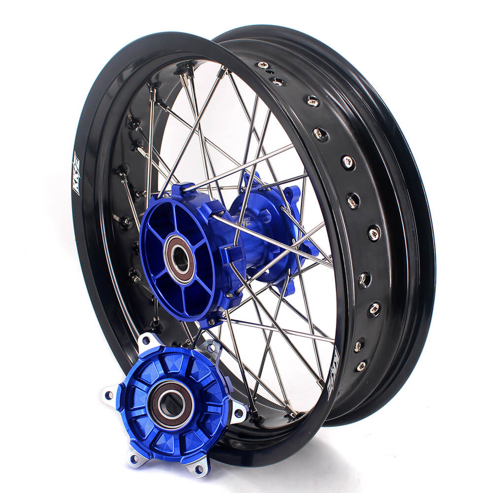 KKE 17 Inch Cush Drive Supermoto Wheels Fit Yamaha WR250F 2001-2019 WR450F 2003-2018 Blue - Image 10
