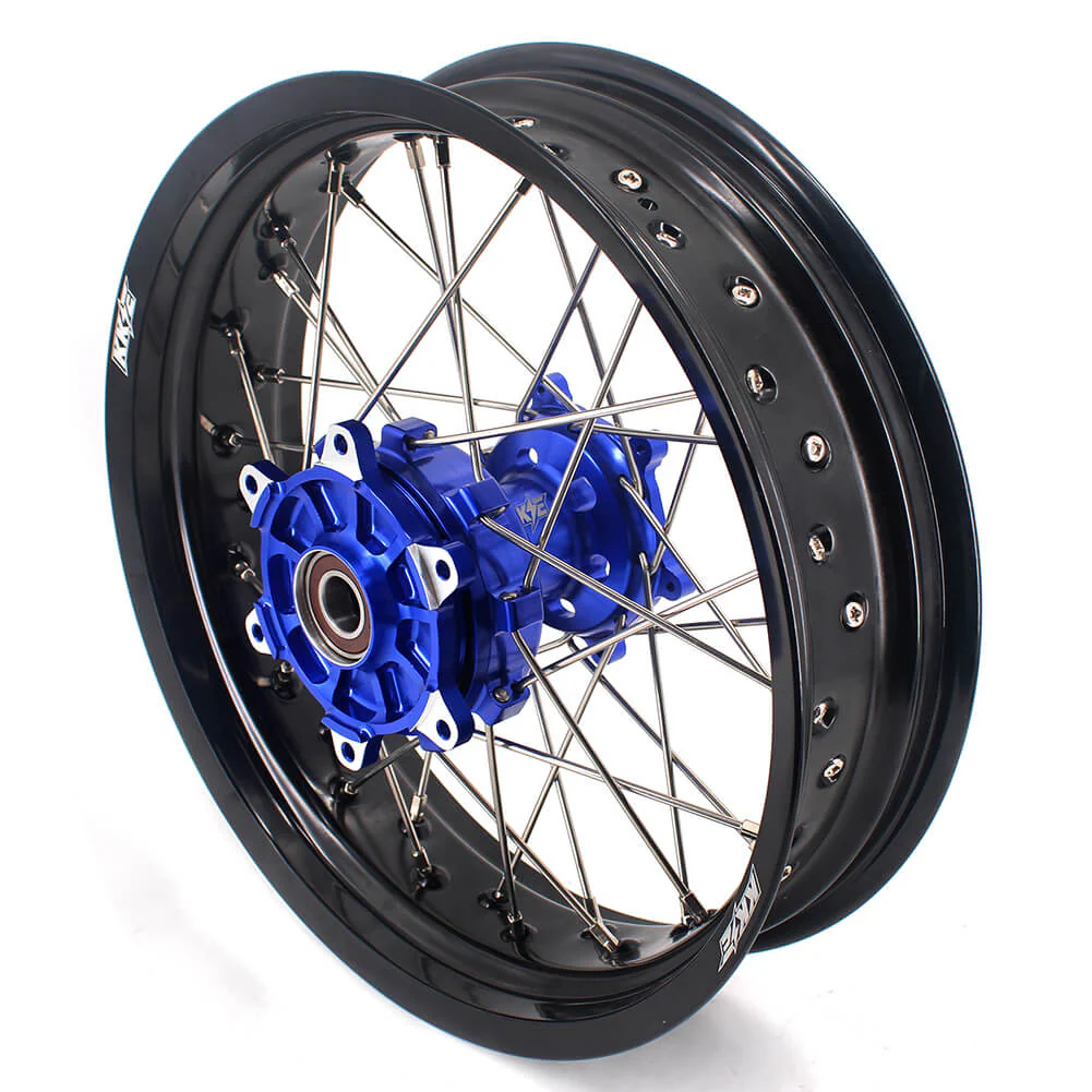 KKE 17 Inch Cush Drive Supermoto Wheels Fit Yamaha WR250F 2001-2019 WR450F 2003-2018 Blue - Image 11