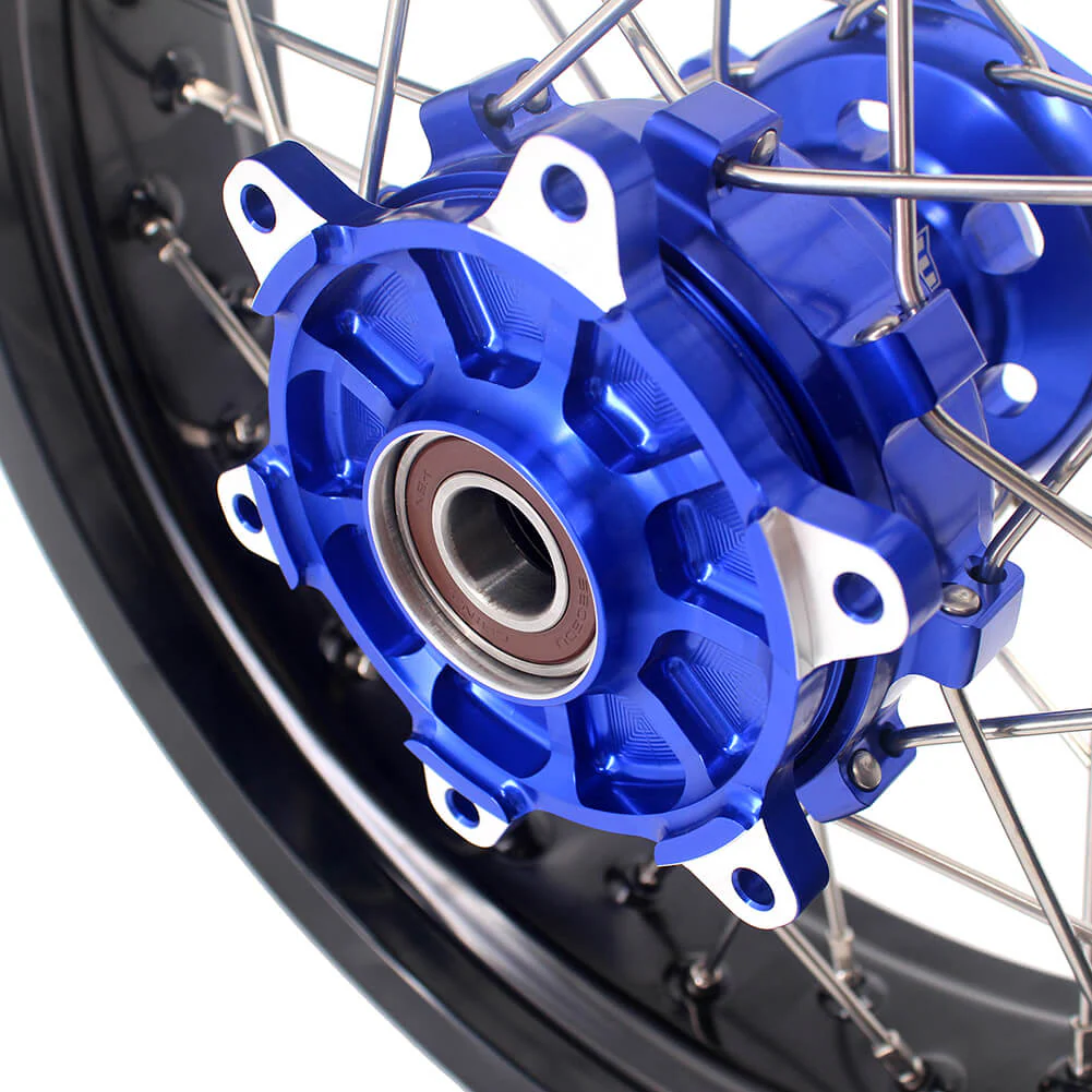 KKE 17 Inch Cush Drive Supermoto Wheels Fit Yamaha WR250F 2001-2019 WR450F 2003-2018 Blue - Image 12
