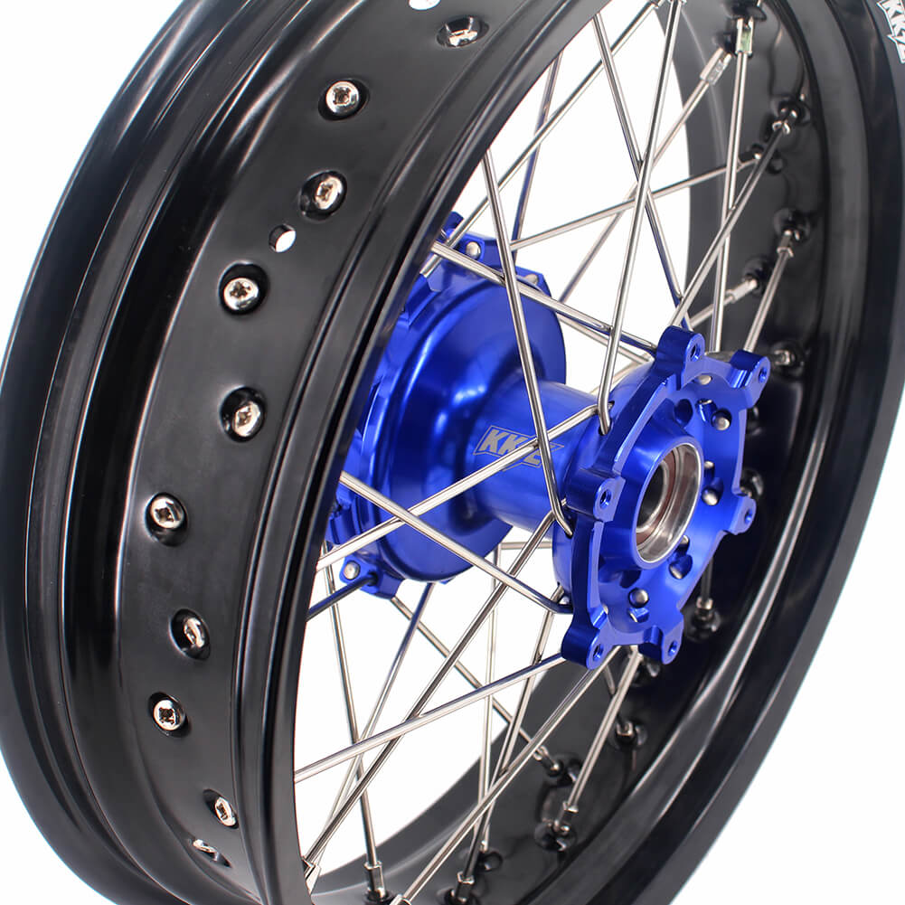 KKE 17 Inch Cush Drive Supermoto Wheels Fit Yamaha WR250F 2001-2019 WR450F 2003-2018 Blue - Image 13