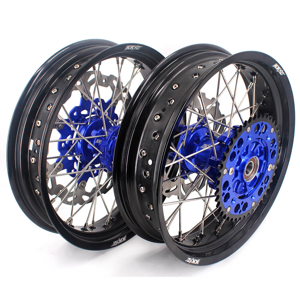 KKE 17 Inch Cush Drive Supermoto Wheels Fit Yamaha WR250F 2001-2019 WR450F 2003-2018 Blue - Image 15