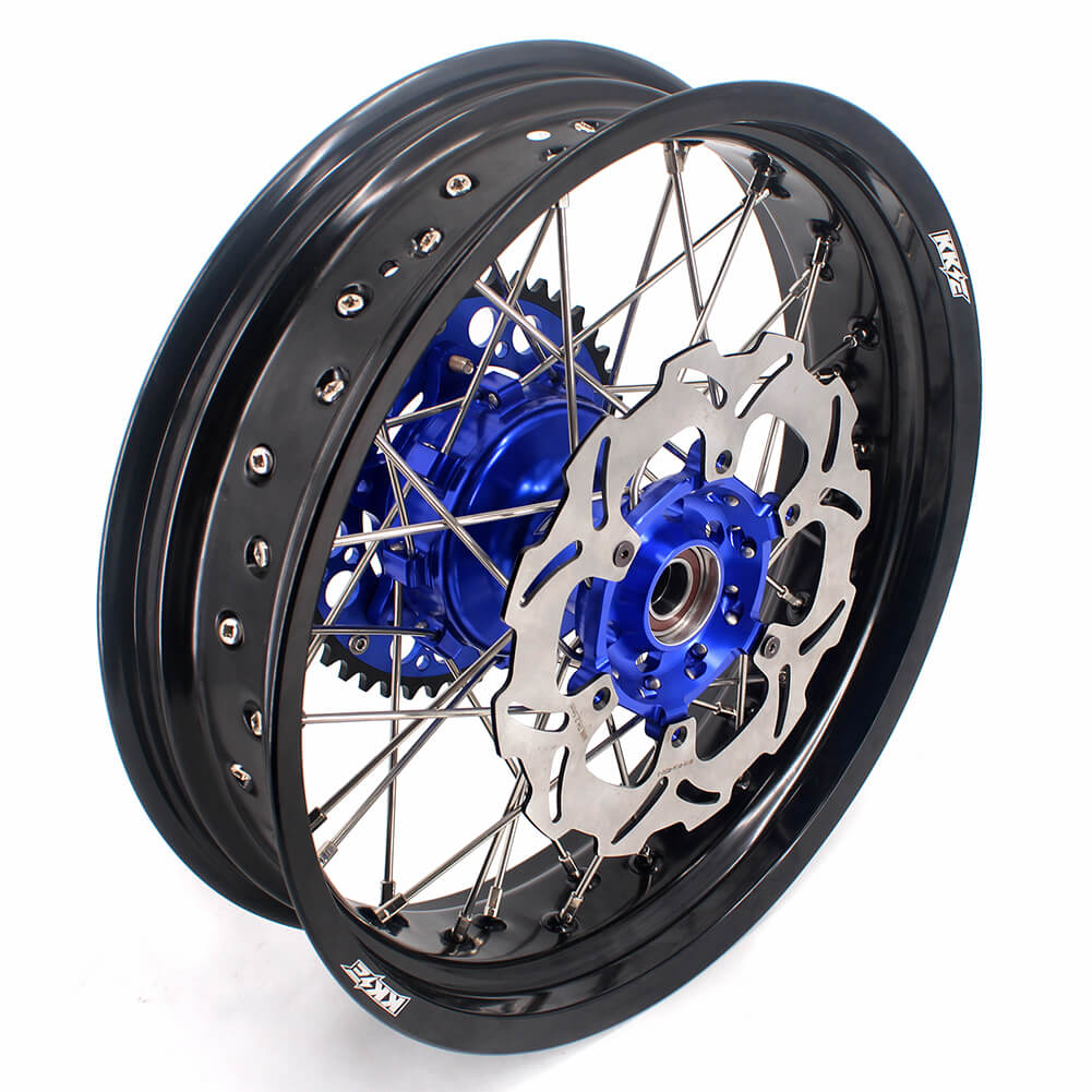 KKE 17 Inch Cush Drive Supermoto Wheels Fit Yamaha WR250F 2001-2019 WR450F 2003-2018 Blue - Image 16