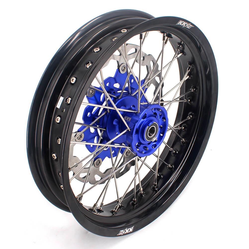 KKE 17 Inch Cush Drive Supermoto Wheels Fit Yamaha WR250F 2001-2019 WR450F 2003-2018 Blue - Image 21
