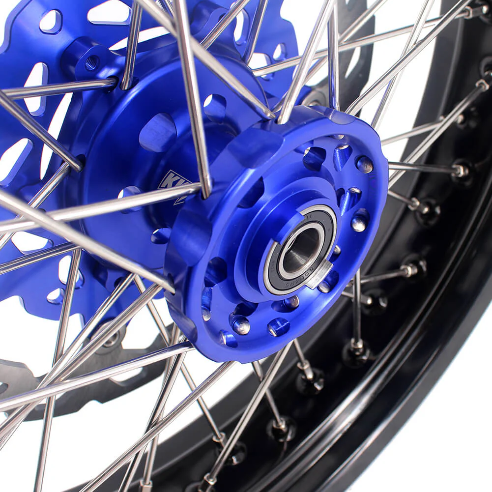 KKE 17 Inch Cush Drive Supermoto Wheels Fit Yamaha WR250F 2001-2019 WR450F 2003-2018 Blue - Image 22