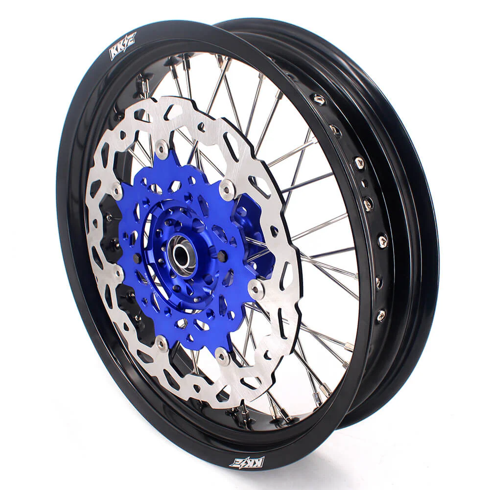 KKE 17 Inch Cush Drive Supermoto Wheels Fit Yamaha WR250F 2001-2019 WR450F 2003-2018 Blue - Image 23
