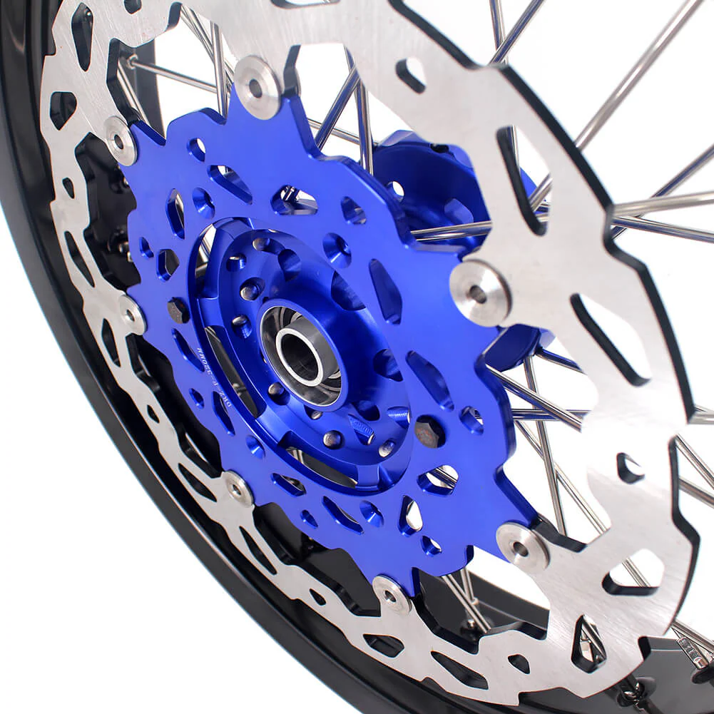 KKE 17 Inch Cush Drive Supermoto Wheels Fit Yamaha WR250F 2001-2019 WR450F 2003-2018 Blue - Image 24
