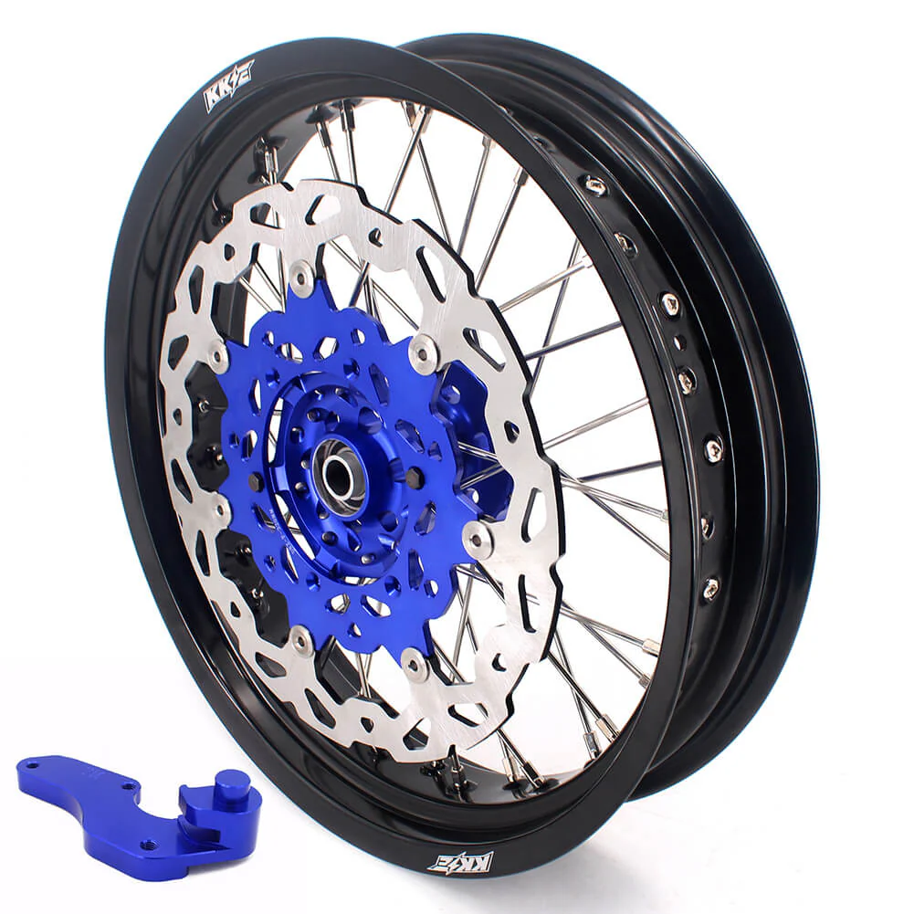 KKE 17 Inch Cush Drive Supermoto Wheels Fit Yamaha WR250F 2001-2019 WR450F 2003-2018 Blue - Image 26