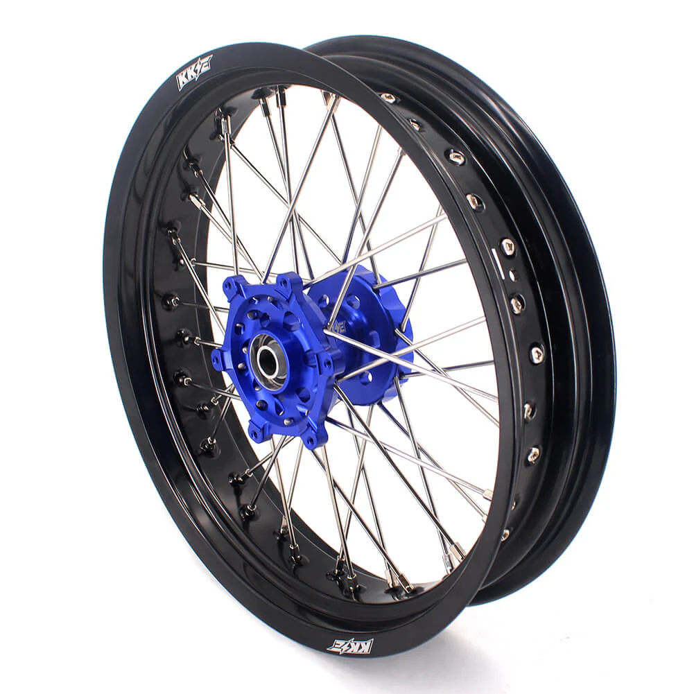 KKE 17 Inch Cush Drive Supermoto Wheels Fit Yamaha WR250F 2001-2019 WR450F 2003-2018 Blue - Image 5