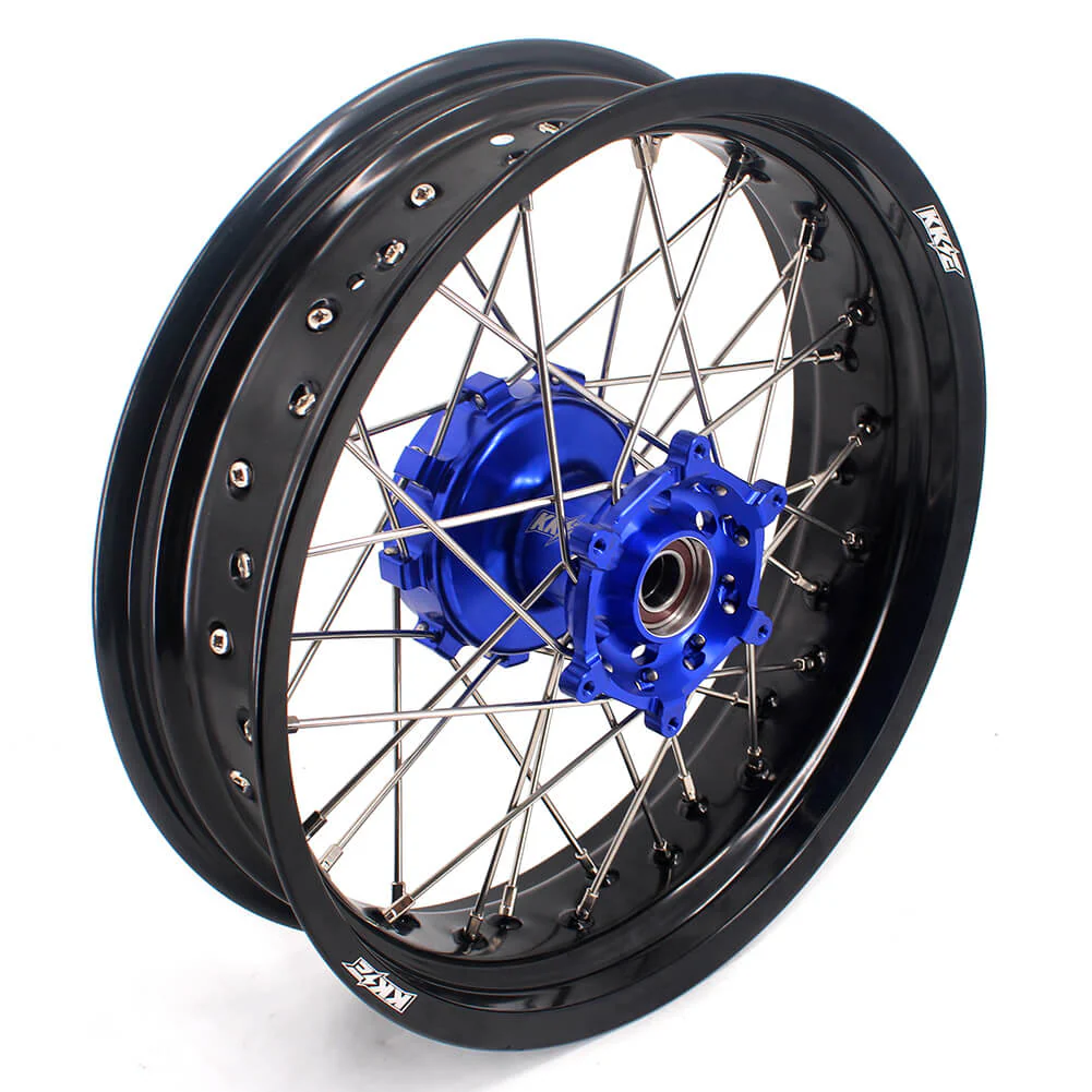KKE 17 Inch Cush Drive Supermoto Wheels Fit Yamaha WR250F 2001-2019 WR450F 2003-2018 Blue - Image 8