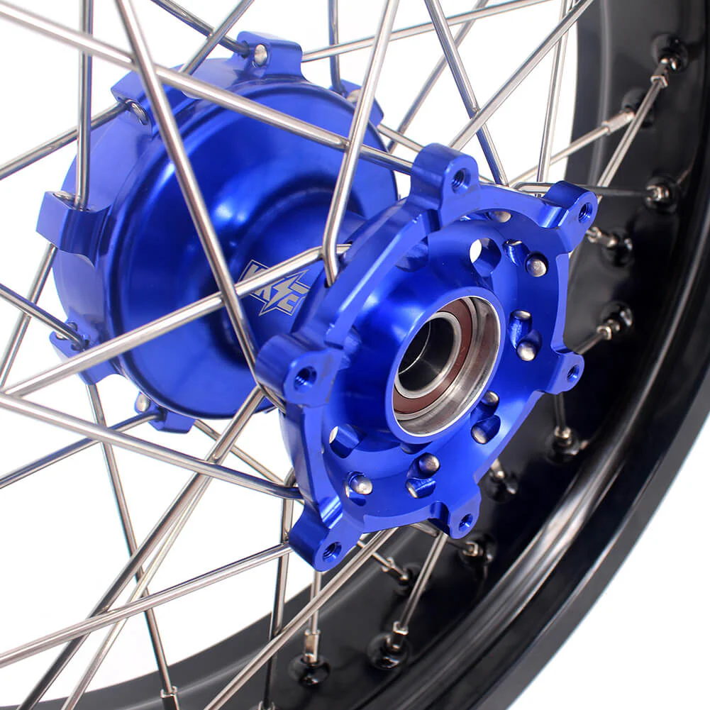 KKE 17 Inch Cush Drive Supermoto Wheels Fit Yamaha WR250F 2001-2019 WR450F 2003-2018 Blue - Image 9