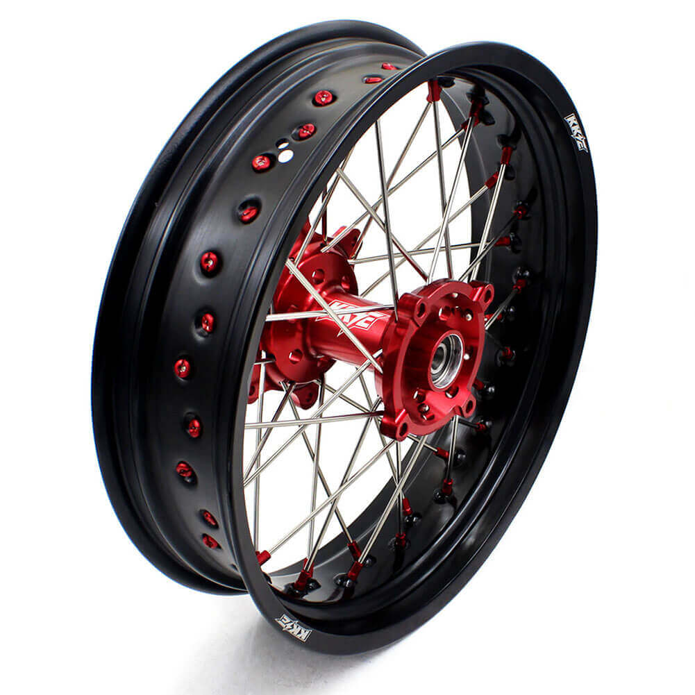 KKE 17 Inch OEM Size Supermoto Wheels for Honda XR650L 1993-2024 Red Nipple - Image 5