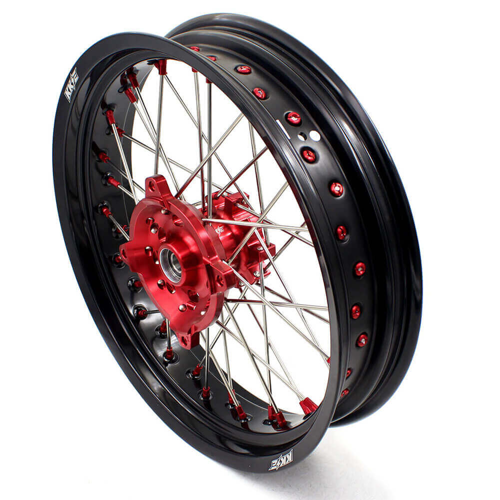 KKE 17 Inch OEM Size Supermoto Wheels for Honda XR650L 1993-2024 Red Nipple - Image 8