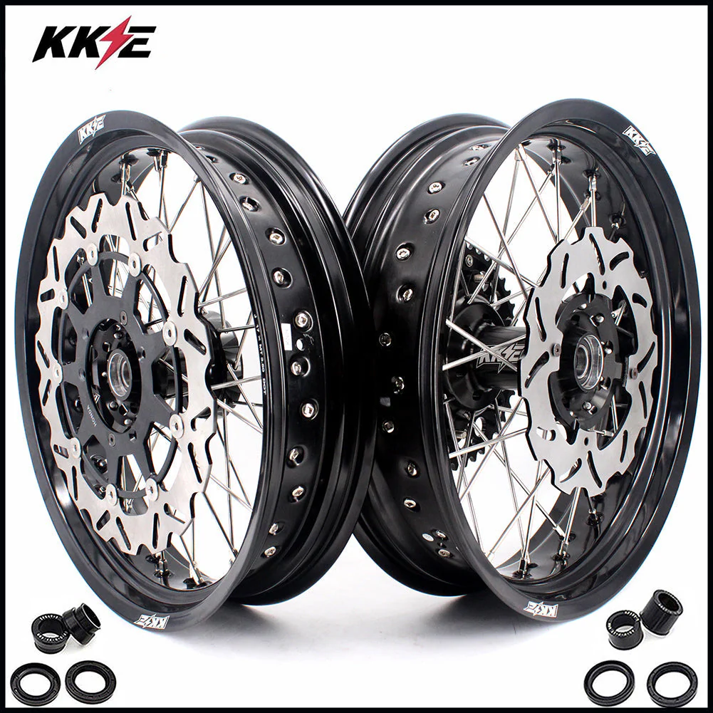 KKE 17 Inch Supermoto Rims for Honda CRF250R 04-13 CRF450R 02-12 Black - Image 13