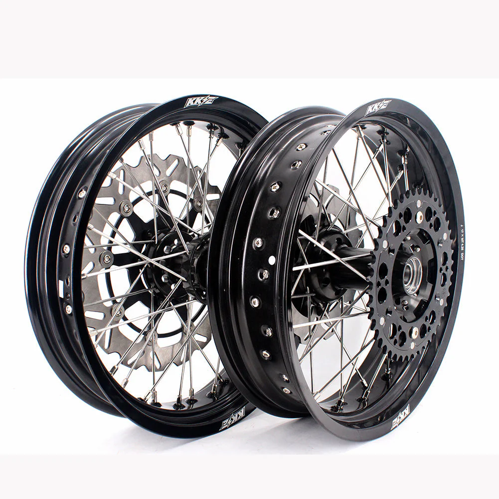 KKE 17 Inch Supermoto Rims for Honda CRF250R 04-13 CRF450R 02-12 Black - Image 14