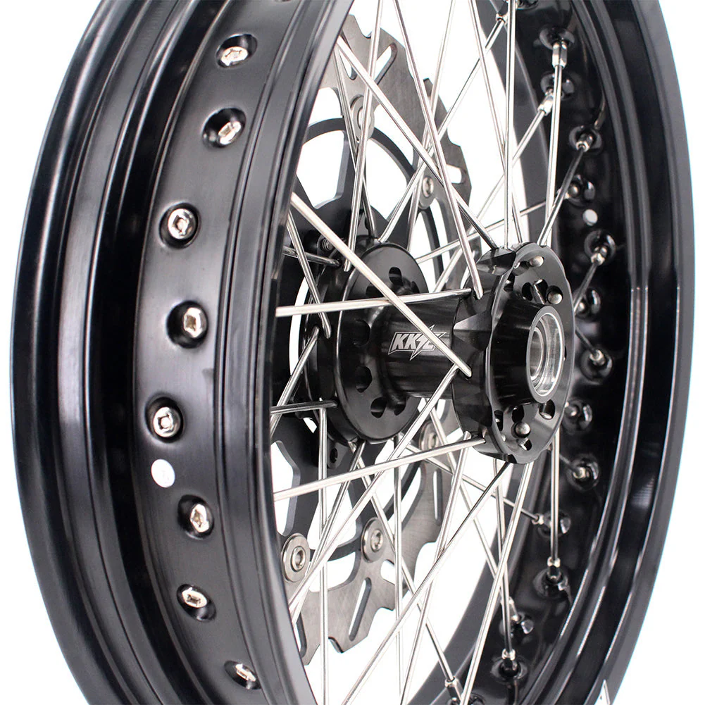 KKE 17 Inch Supermoto Rims for Honda CRF250R 04-13 CRF450R 02-12 Black - Image 19