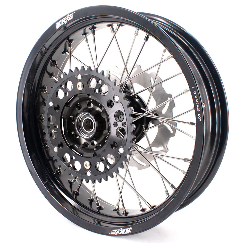 KKE 17 Inch Supermoto Rims for Honda CRF250R 04-13 CRF450R 02-12 Black - Image 22