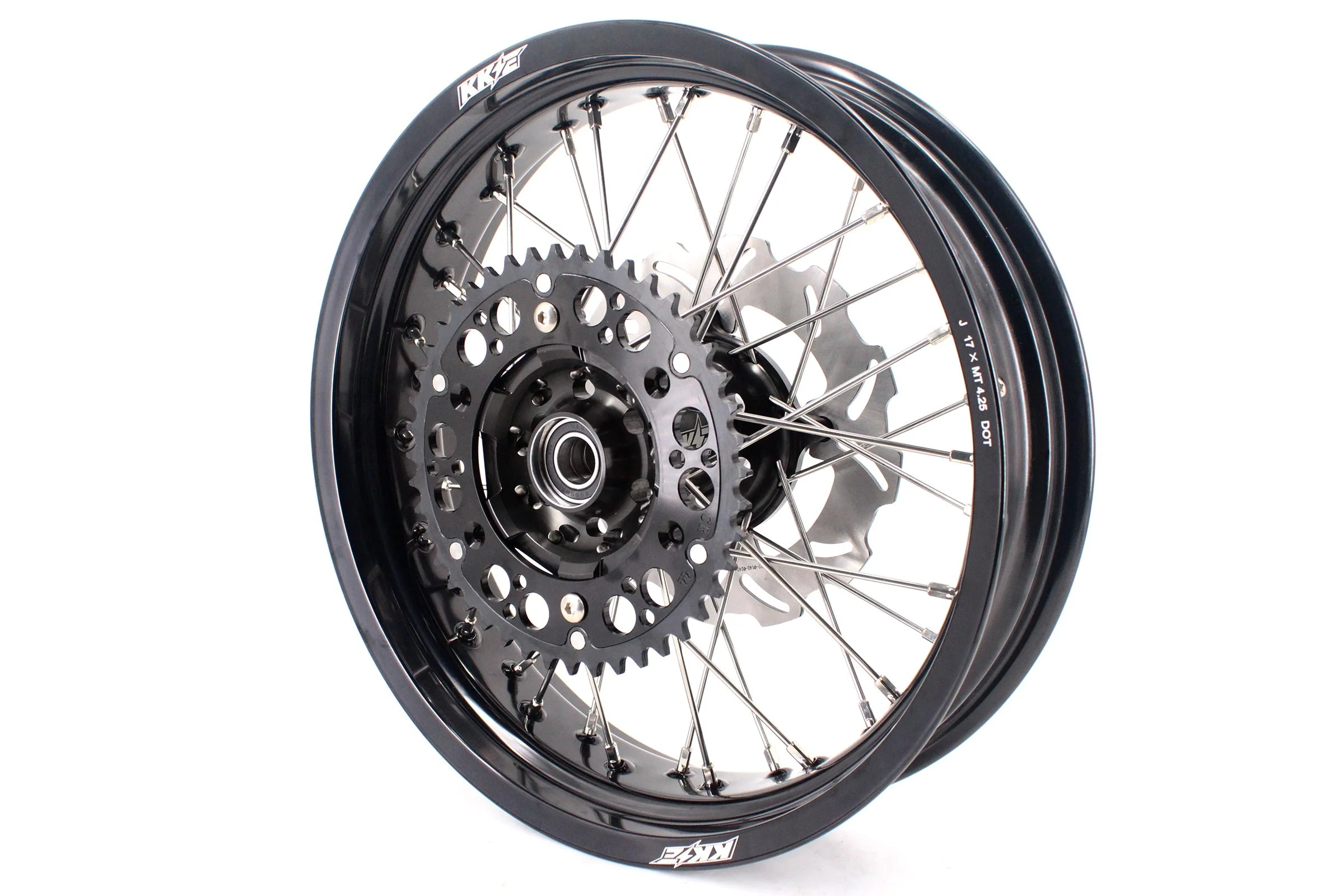 KKE 17 inch Supermoto Wheels Rims for HONDA XR650L 1993-2024 Black Hub Discs - Image 11