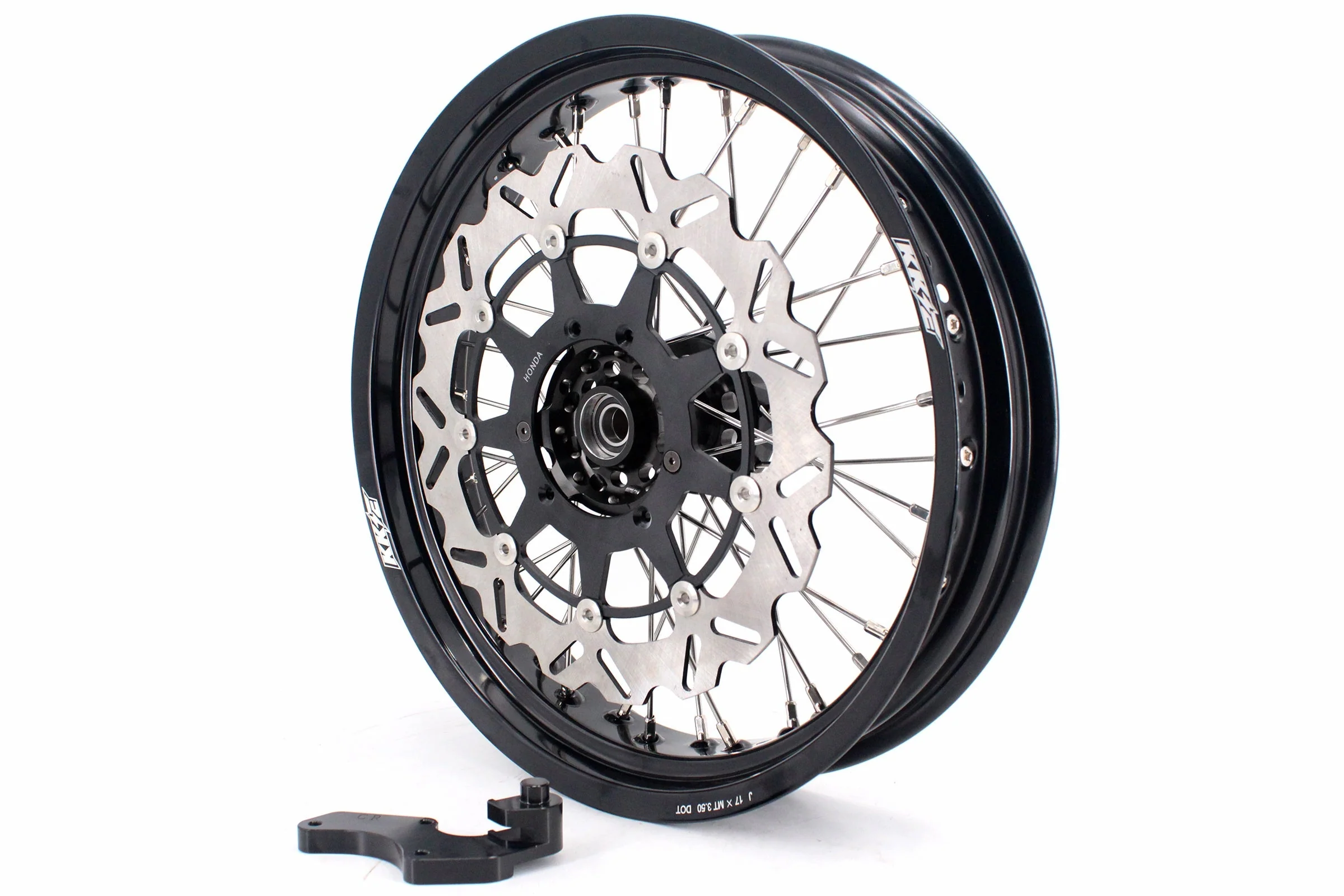 KKE 17 inch Supermoto Wheels Rims for HONDA XR650L 1993-2024 Black Hub Discs - Image 3