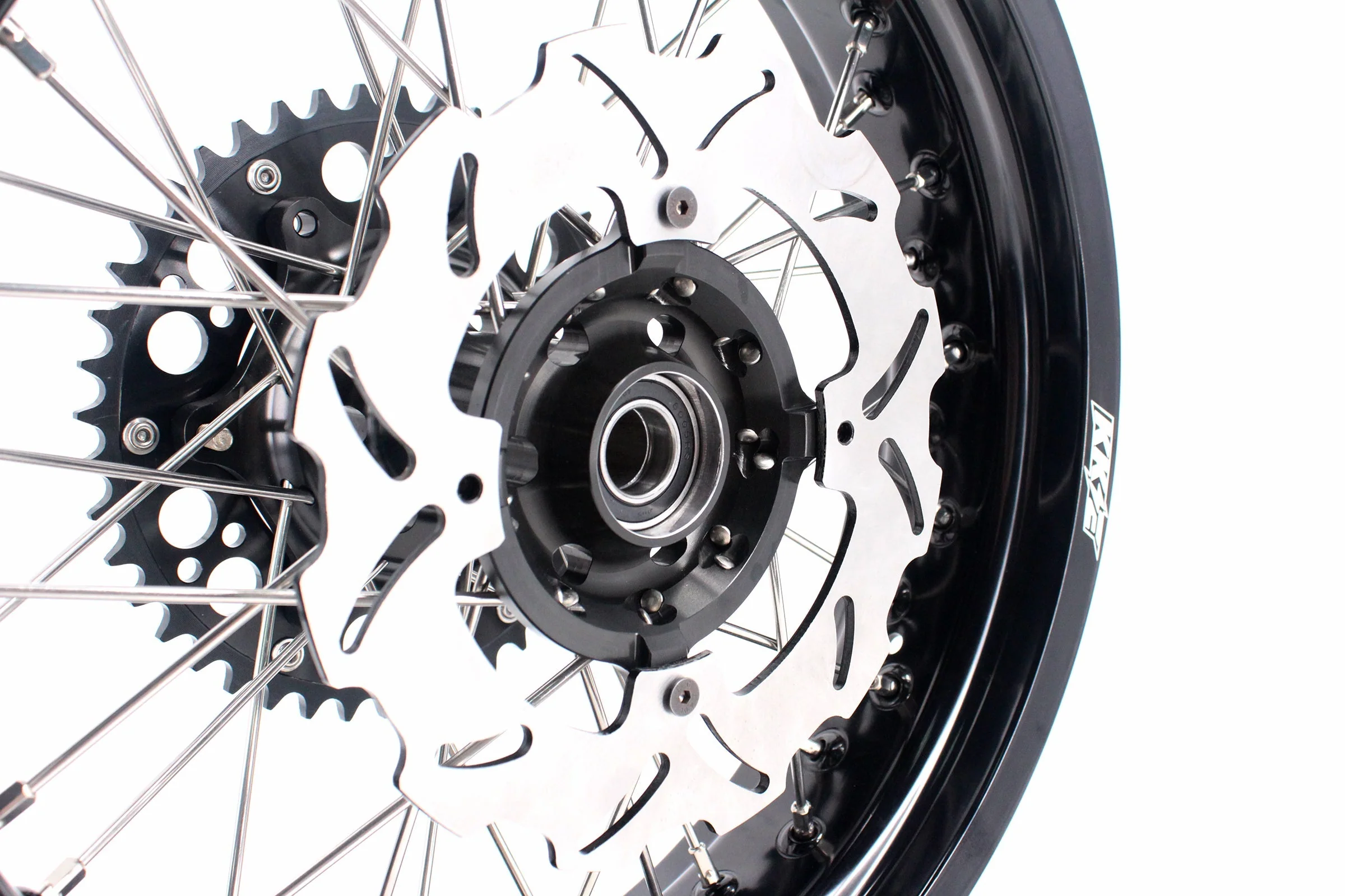 KKE 17 inch Supermoto Wheels Rims for HONDA XR650L 1993-2024 Black Hub Discs - Image 6