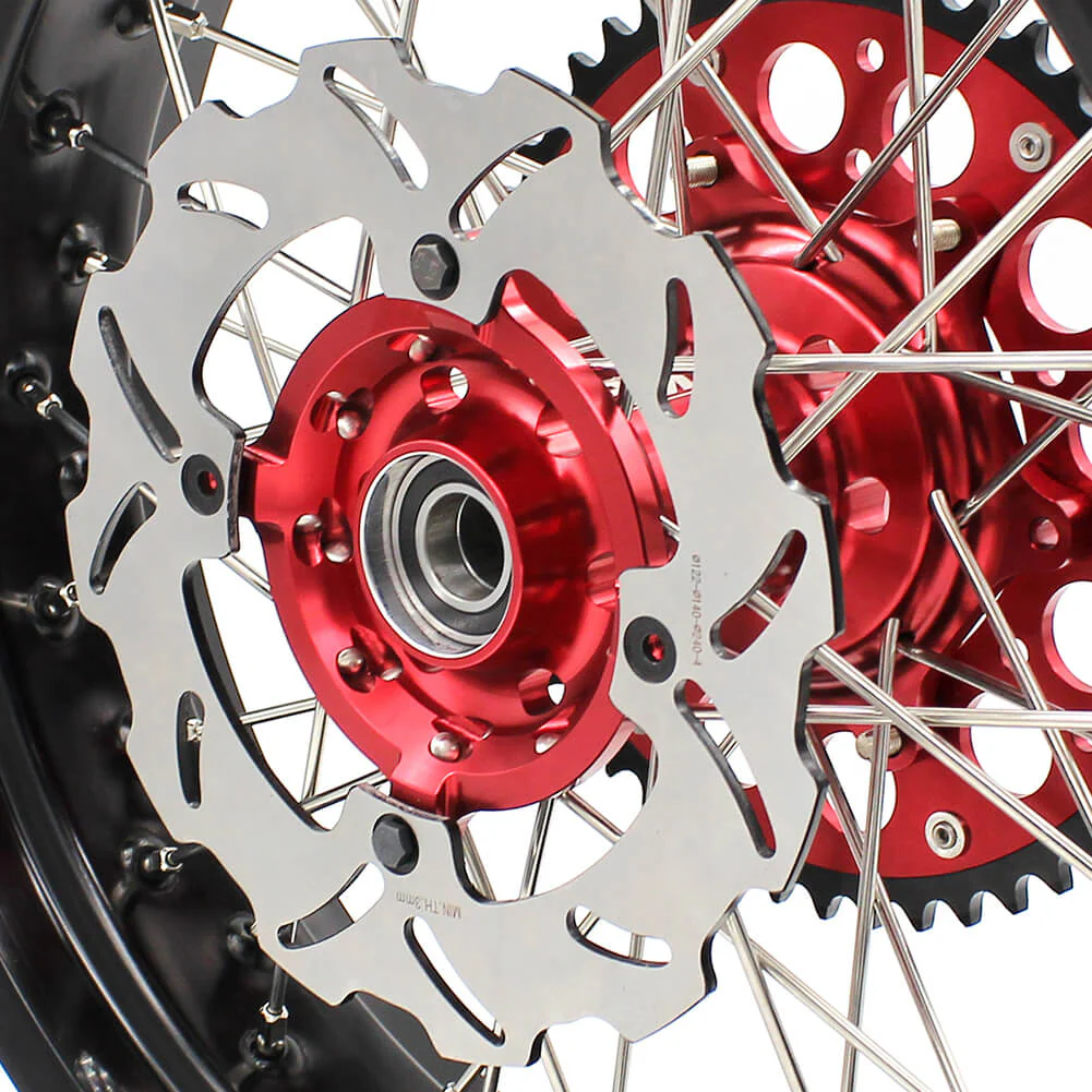 KKE 17 inch Supermoto Wheels Rims for HONDA XR650L 1993-2024 Red Hub Discs - Image 12