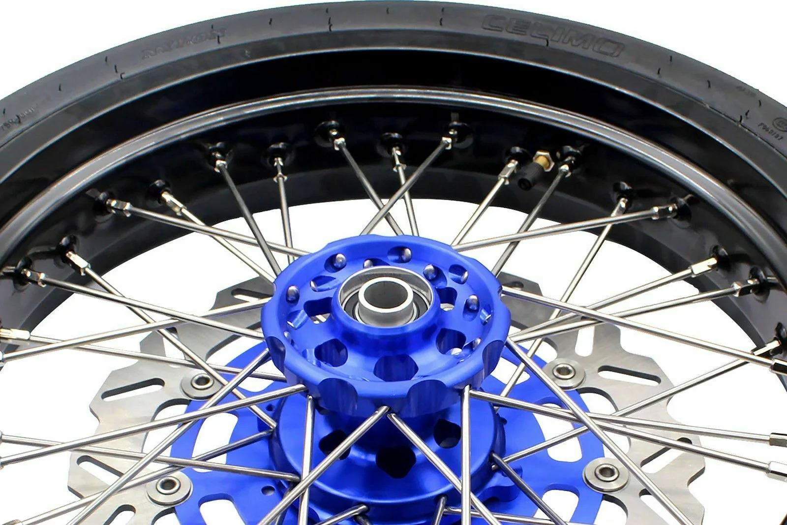 KKE 17inch Supermoto Rims with CST Tires for KAWASAKI   KX250F 2020 | KX450F 2019-2021 | KX450 2019-2023 For - Blue Hubs - Image 10