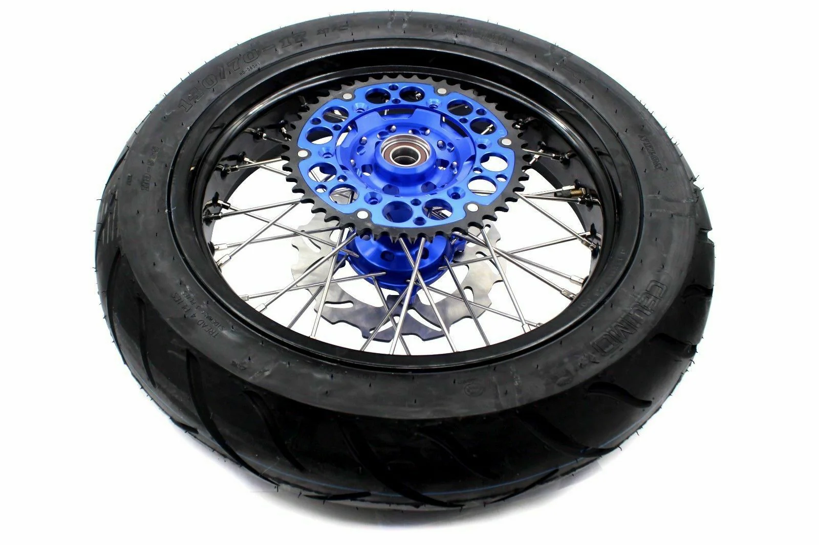KKE 17inch Supermoto Rims with CST Tires for KAWASAKI   KX250F 2020 | KX450F 2019-2021 | KX450 2019-2023 For - Blue Hubs - Image 12