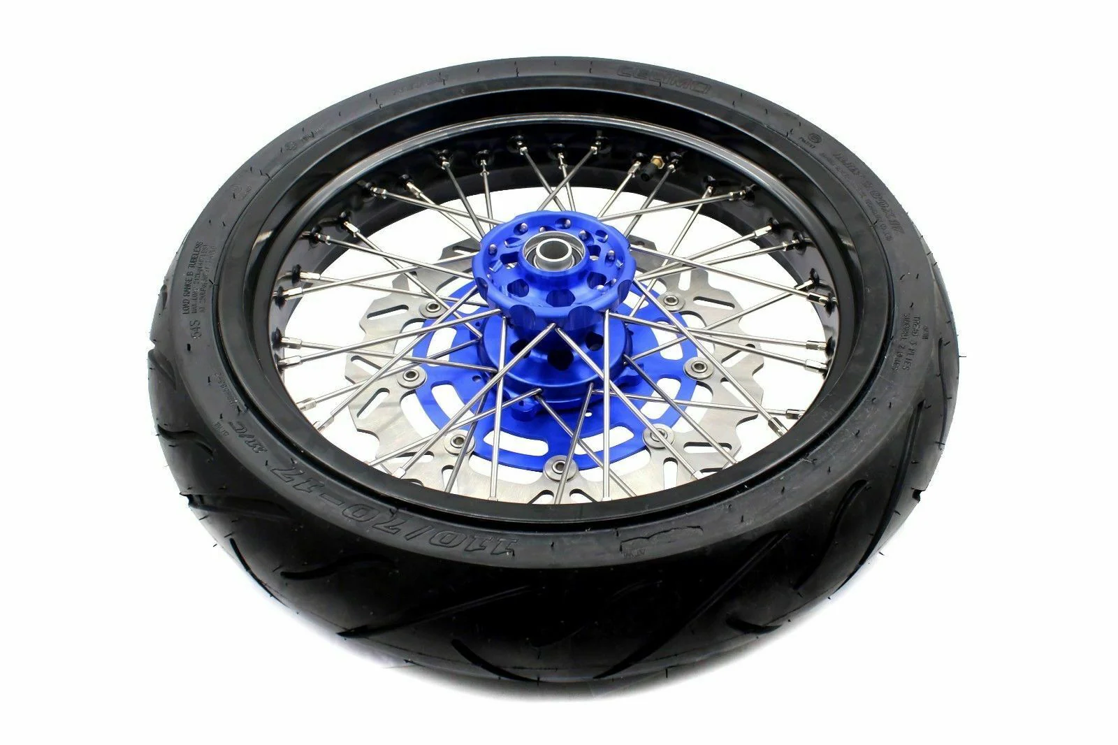 KKE 17inch Supermoto Rims with CST Tires for KAWASAKI   KX250F 2020 | KX450F 2019-2021 | KX450 2019-2023 For - Blue Hubs - Image 5
