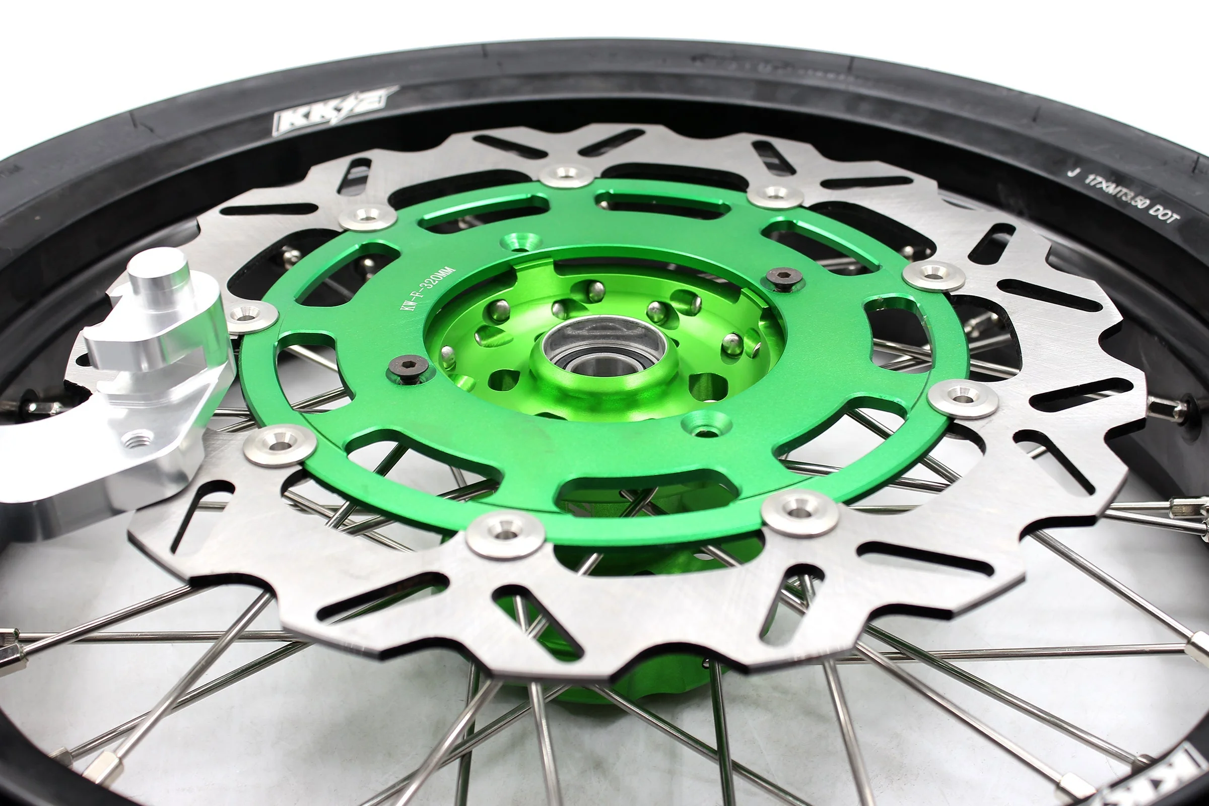 KKE 17inch KX450 KX450X KX250F 2020 KX450F 2019-2021 KX450 2019-2023 For KAWASAKI Supermoto Rims CST Tires Green - Image 11