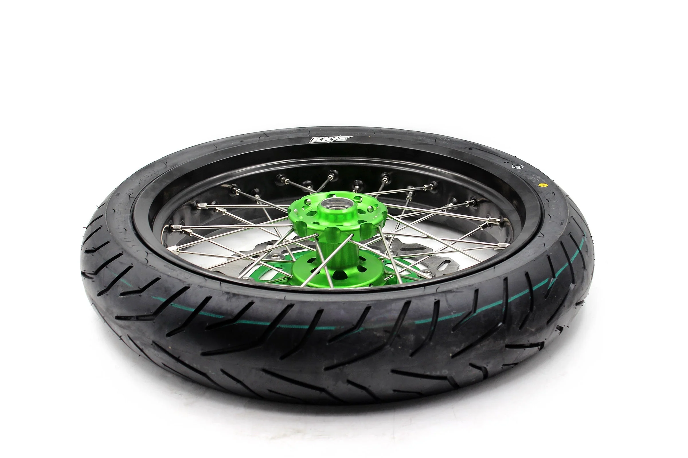 KKE 17inch KX450 KX450X KX250F 2020 KX450F 2019-2021 KX450 2019-2023 For KAWASAKI Supermoto Rims CST Tires Green - Image 12